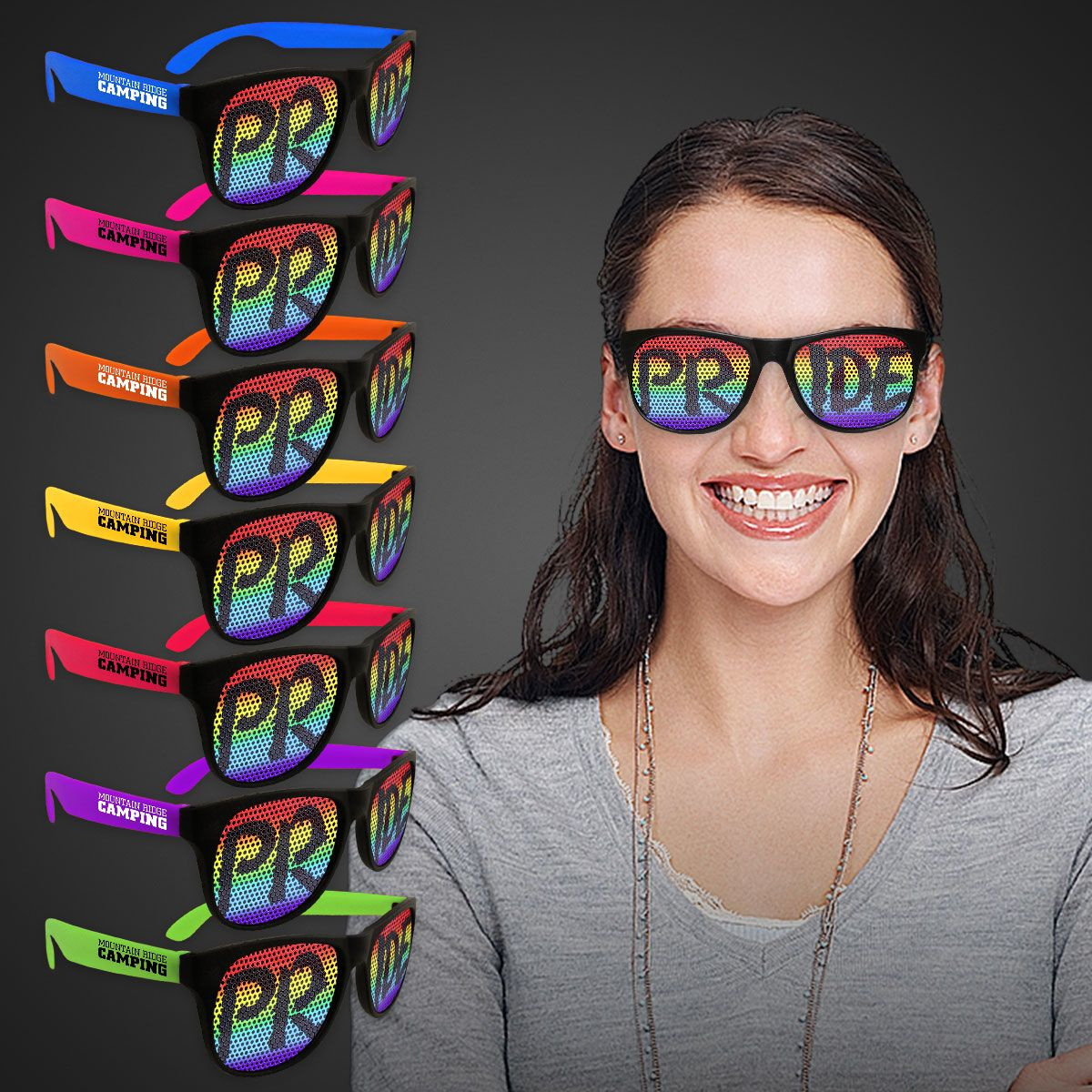 Rainbow Pride Neon Billboard Sunglasses Product Image