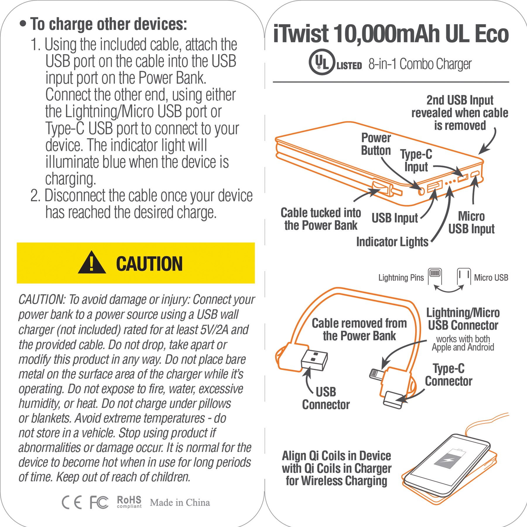 iTwist 10,000mAh UL Eco 8-in-1 Combo Charger Product Image
