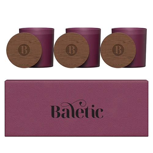Vista Glass Candle 3-Pack with Acacia Wood Lids Product Image