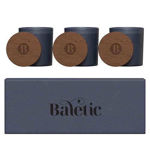 Vista Glass Candle 3-Pack with Acacia Wood Lids Product Image