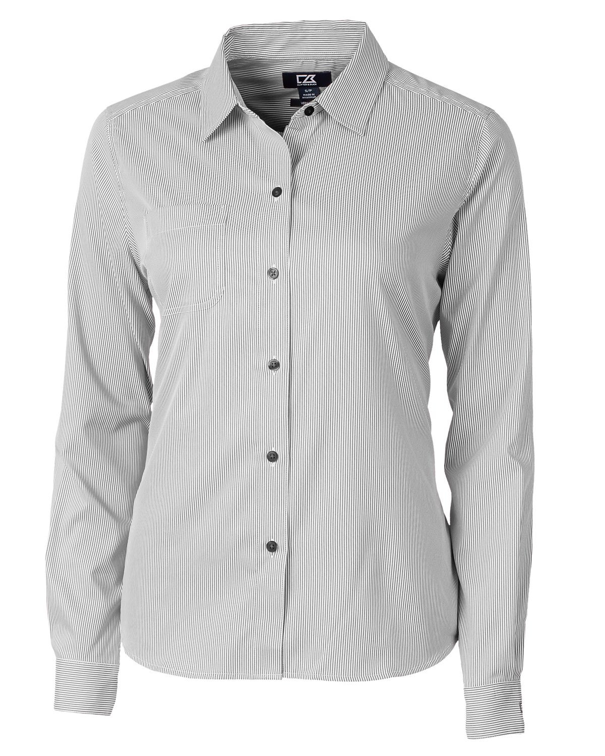 Cutter & Buck® Women's Versatech Pinstripe Stretch Long Sleeve Dress Shirt Product Image