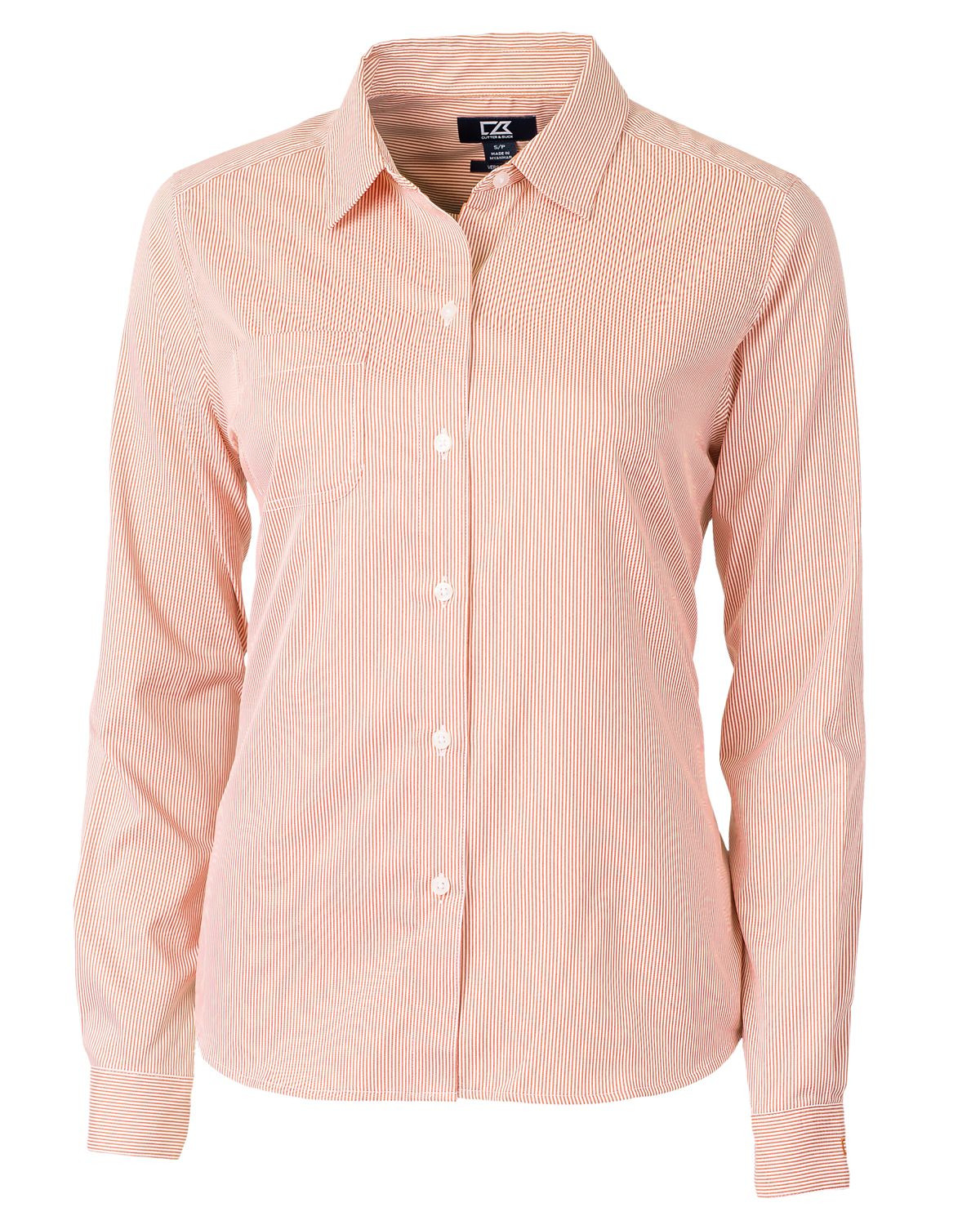 Cutter & Buck® Women's Versatech Pinstripe Stretch Long Sleeve Dress Shirt Product Image