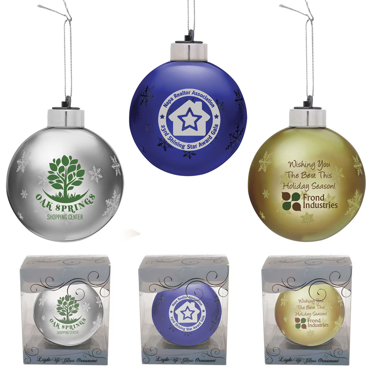 Light-Up Glass Ornament Product Image