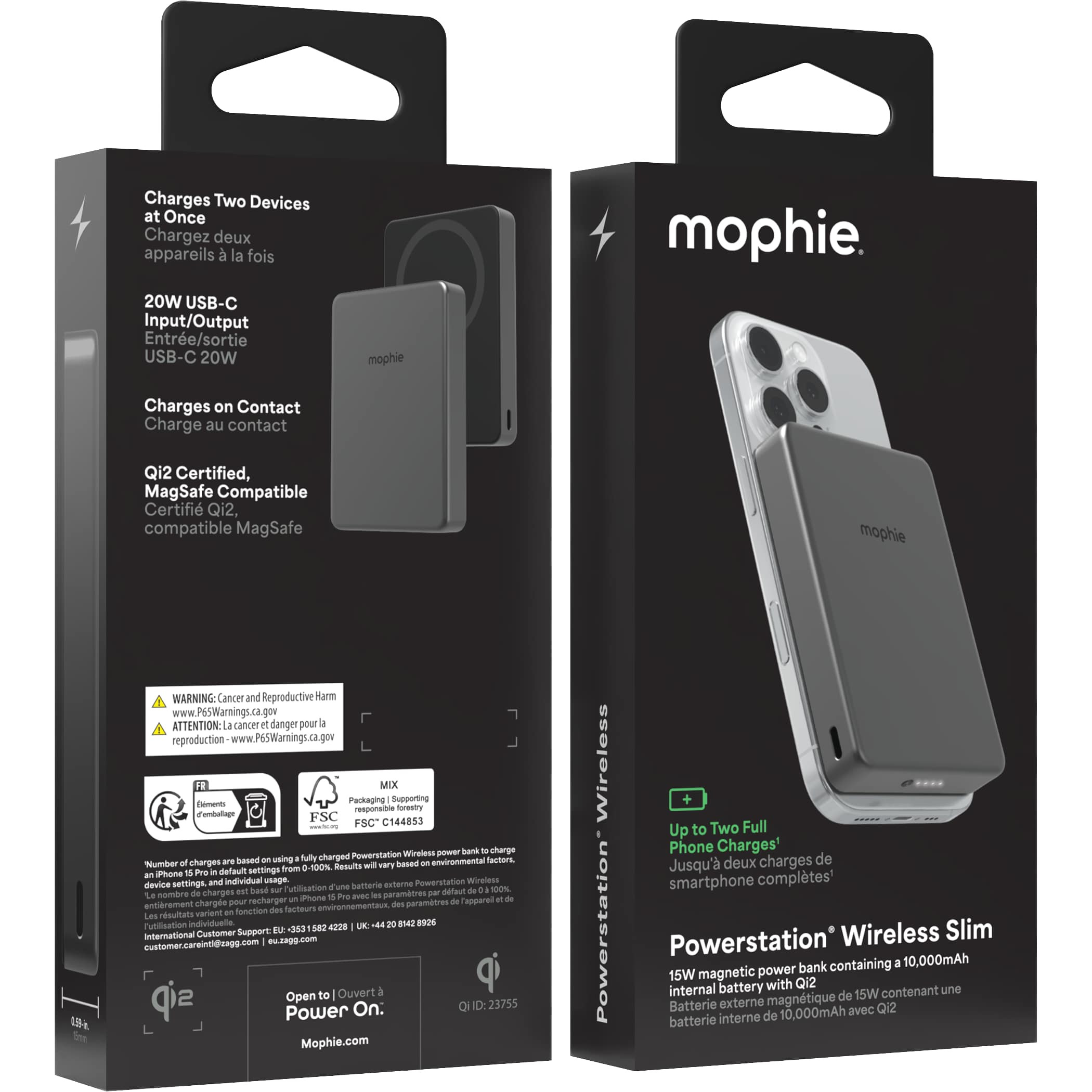 mophie® Slim 10,000 mAh Qi2 Wireless Power Bank Product Image
