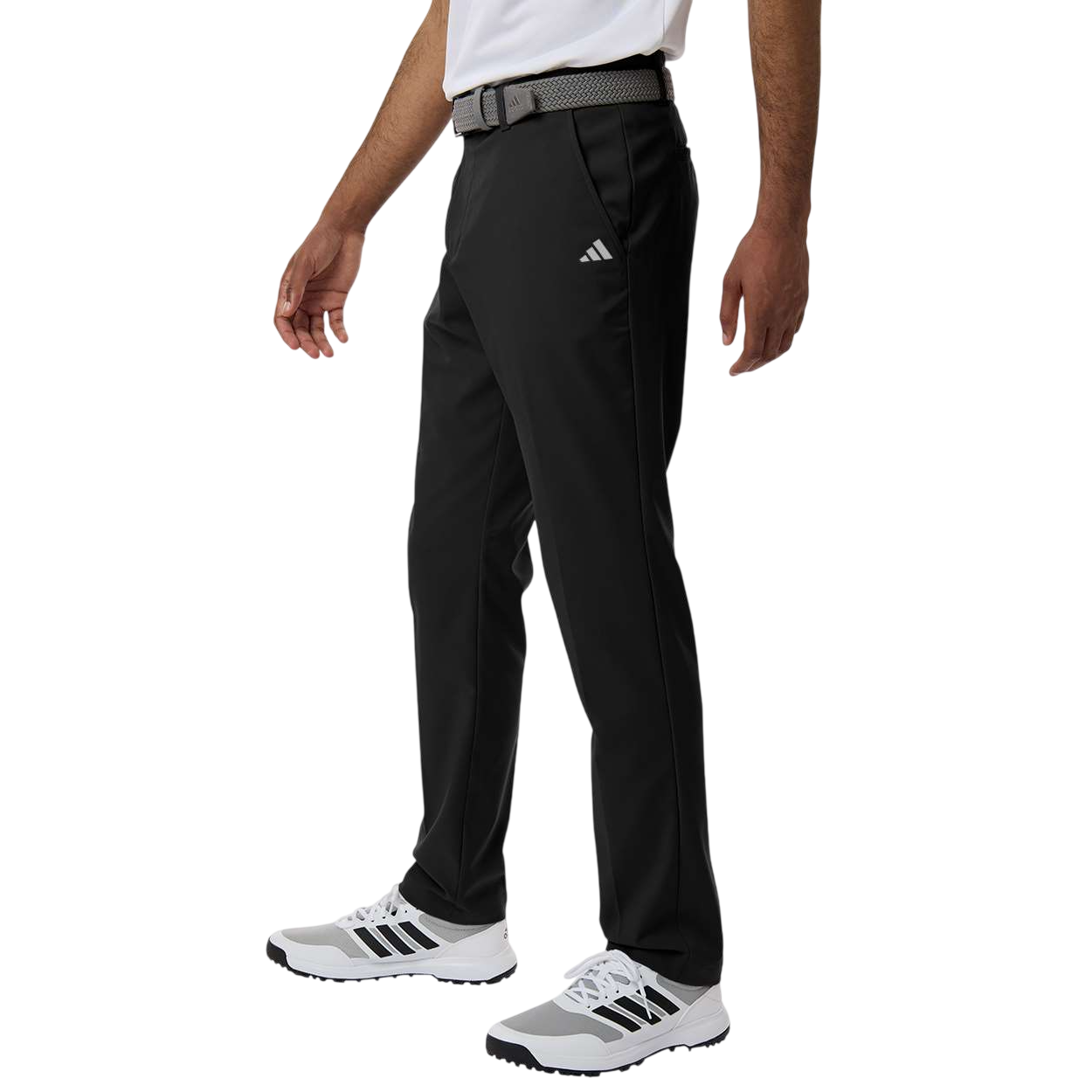 Black adidas Men’s Golf Tapered Pants with lightweight performance fabric, tapered fit, and modern athletic design for golf, office wear, travel, and branded corporate apparel
