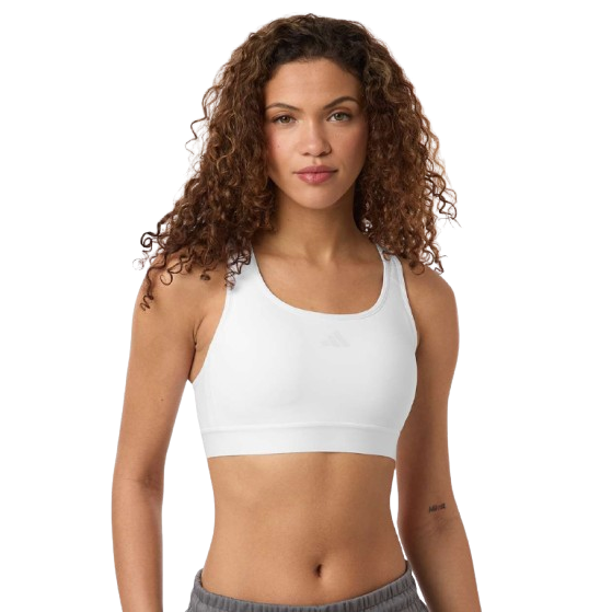 White athletic quarter-zip pullover with lightweight moisture-wicking fabric, a stand collar, and long sleeves designed for training or everyday wear.