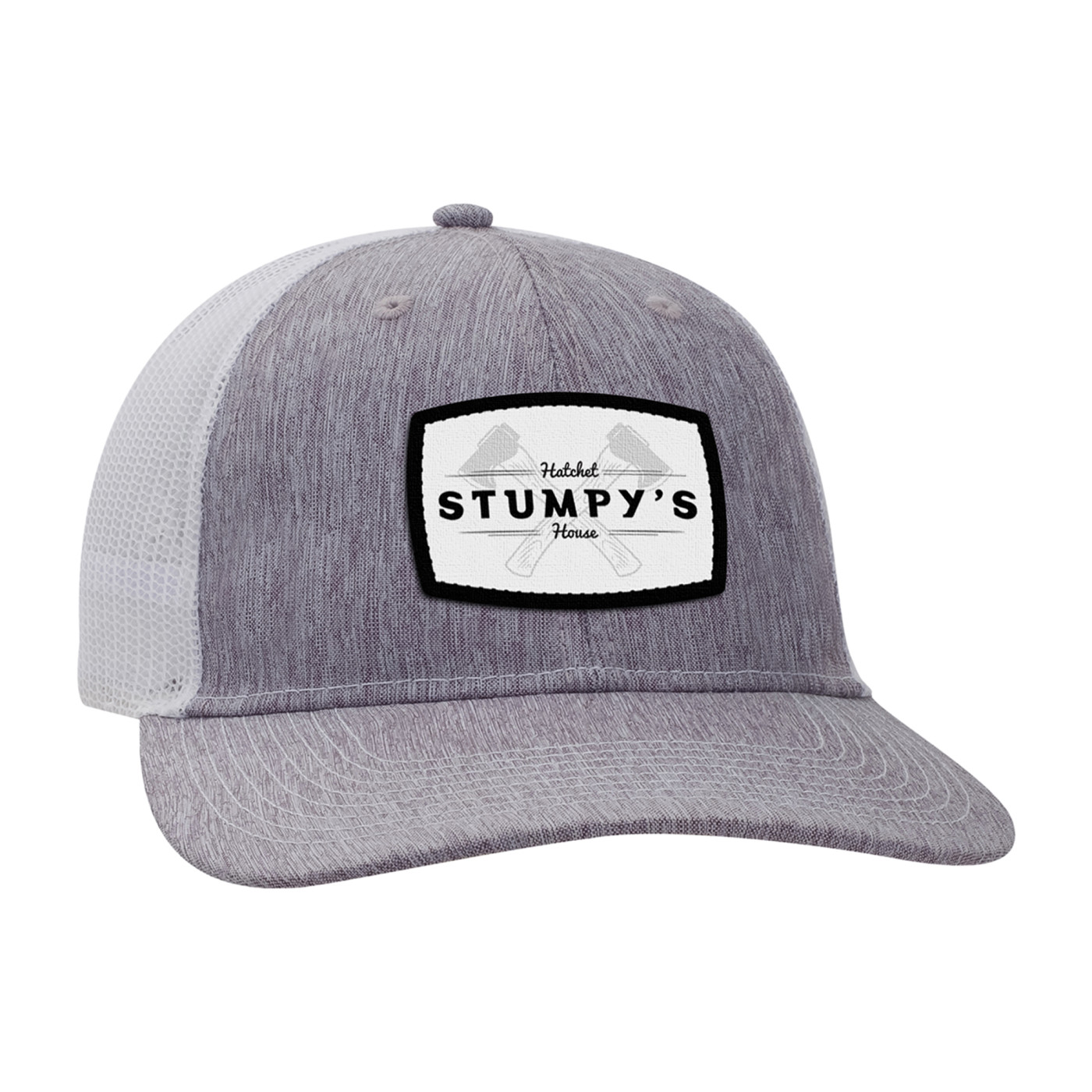 Carbon Linen/White Ahead Brant Cap black and white structured cap with cotton linen front panels, breathable mesh back, pre-curved visor, and snapback closure for casual wear and outdoor use.