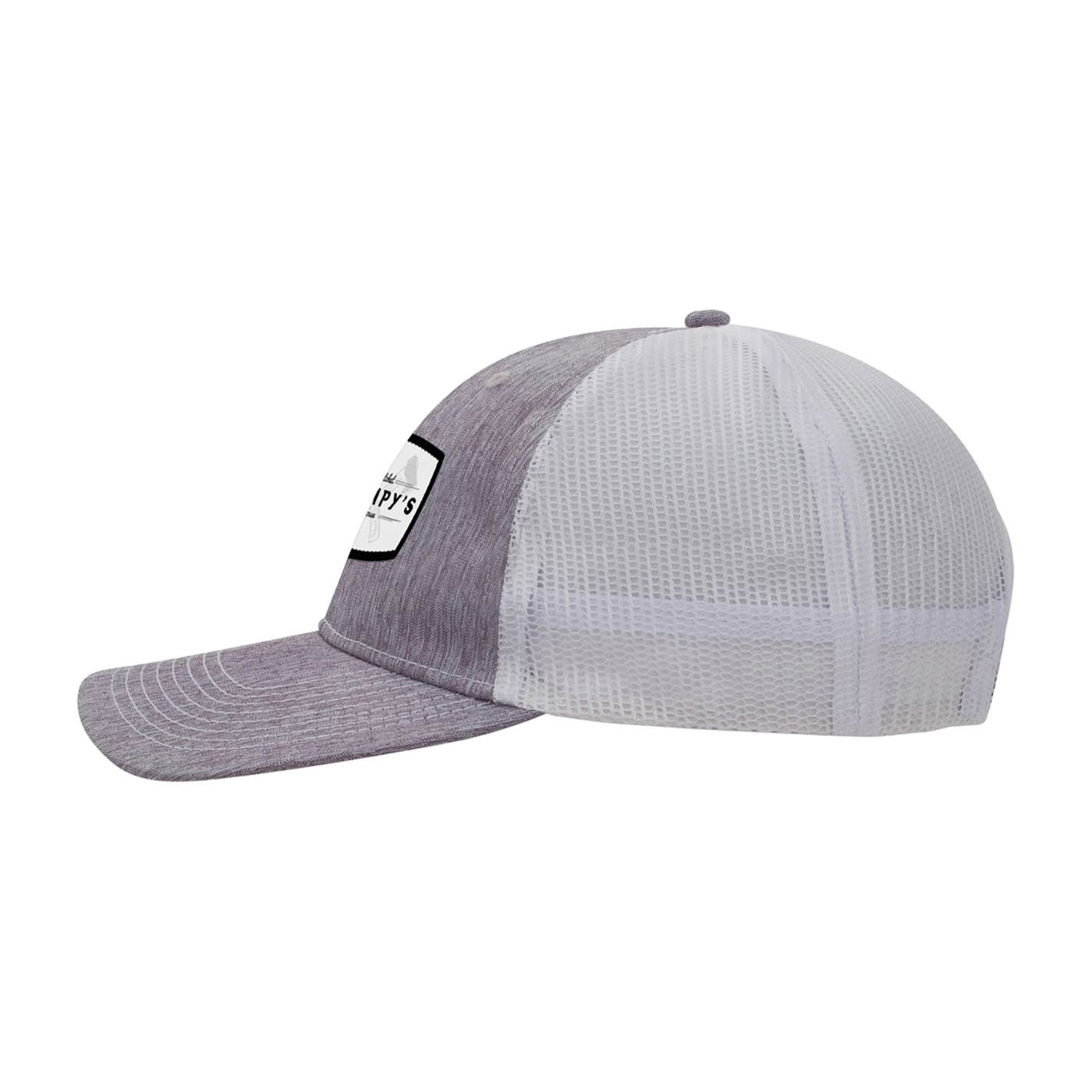 Carbon Linen/White Ahead Brant Cap black and white structured cap with cotton linen front panels, breathable mesh back, pre-curved visor, and snapback closure for casual wear and outdoor use.