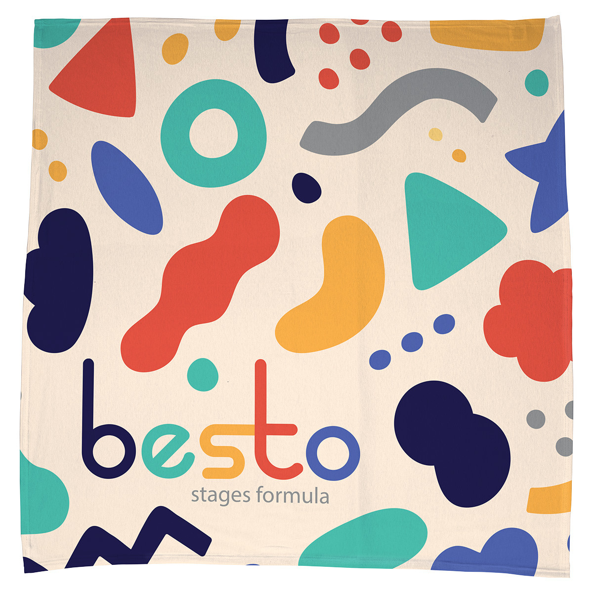 Custom Cotton Feel Swaddle Blanket 42" x 42" full-color white polyester and spandex baby swaddle blanket with soft cotton-feel fabric and lightweight square design for infant swaddling and everyday comfort.