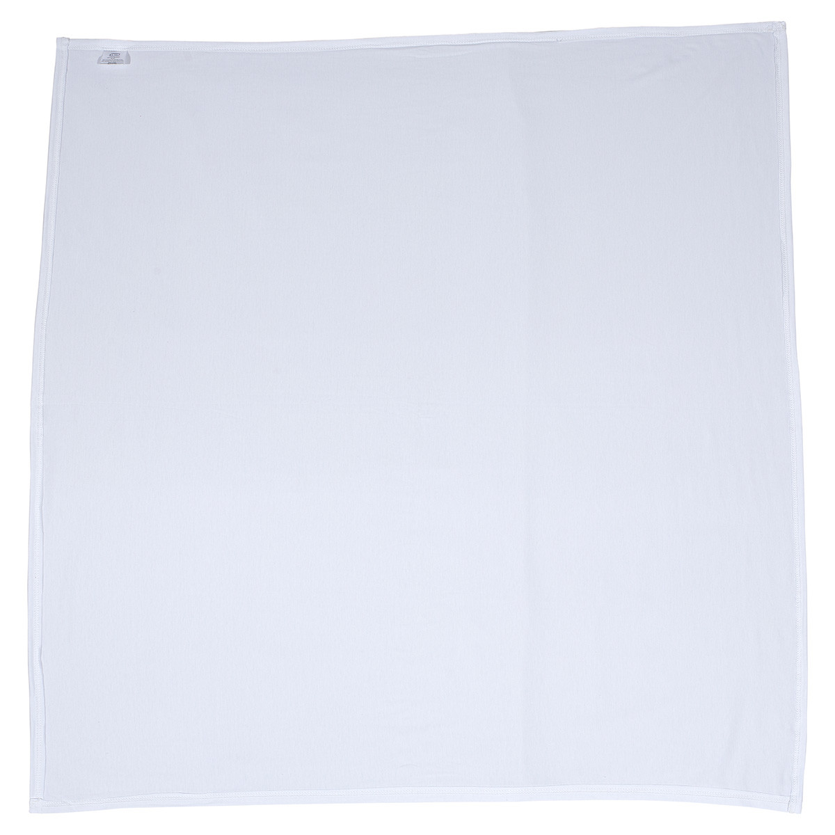 Back of Custom Cotton Feel Swaddle Blanket 42" x 42" full-color white polyester and spandex baby swaddle blanket with soft cotton-feel fabric and lightweight square design for infant swaddling and everyday comfort.