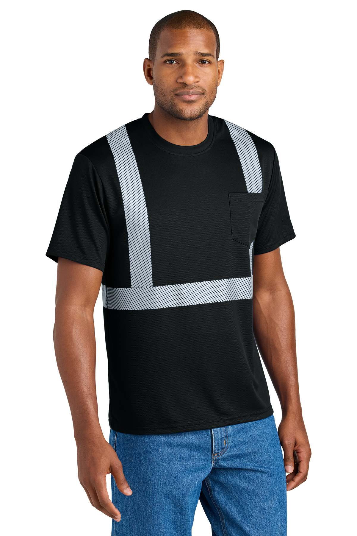 CornerStone Enhanced Visibility Segmented Tape Tee Product Image