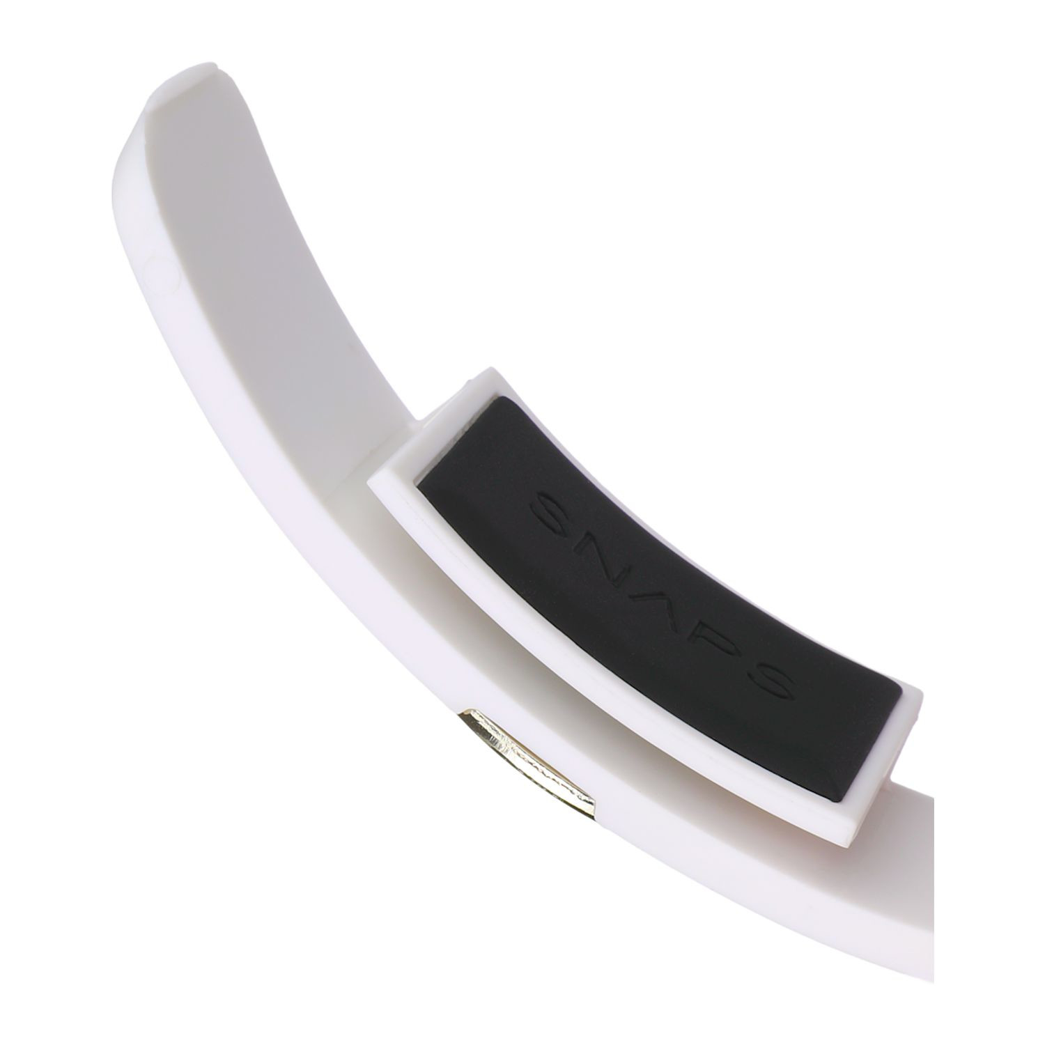 White magnetic golf hat clip ball marker with lightweight polymer construction and secure snap-in marker holder.