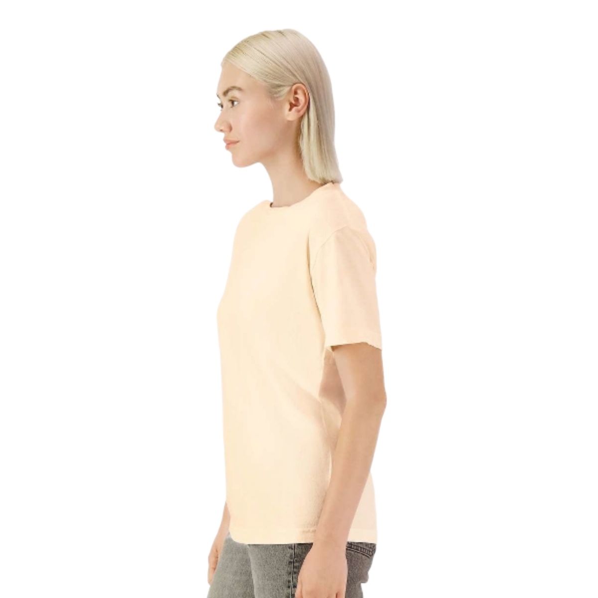 Faded cream heavyweight long-sleeve T-shirt with a relaxed fit, soft garment-dyed finish, rib knit cuffs, and classic crew neckline.