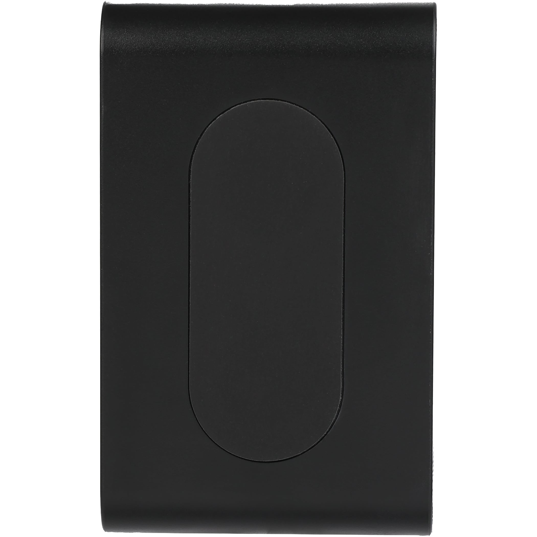 Phone Grip Outdoor Magnetic Bluetooth Speaker in black ABS plastic shown mounted to a metal surface in a fitness or locker-style environment, highlighting the magnetic attachment and integrated phone stand for stable, hands-free use.