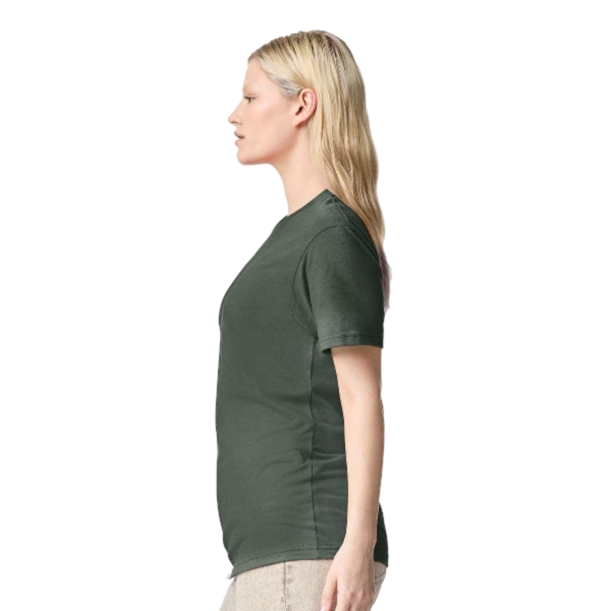 Heather forest  short-sleeve T-shirt with a soft heathered finish, classic crew neckline, and lightweight cotton-blend fabric in a modern everyday fit.
