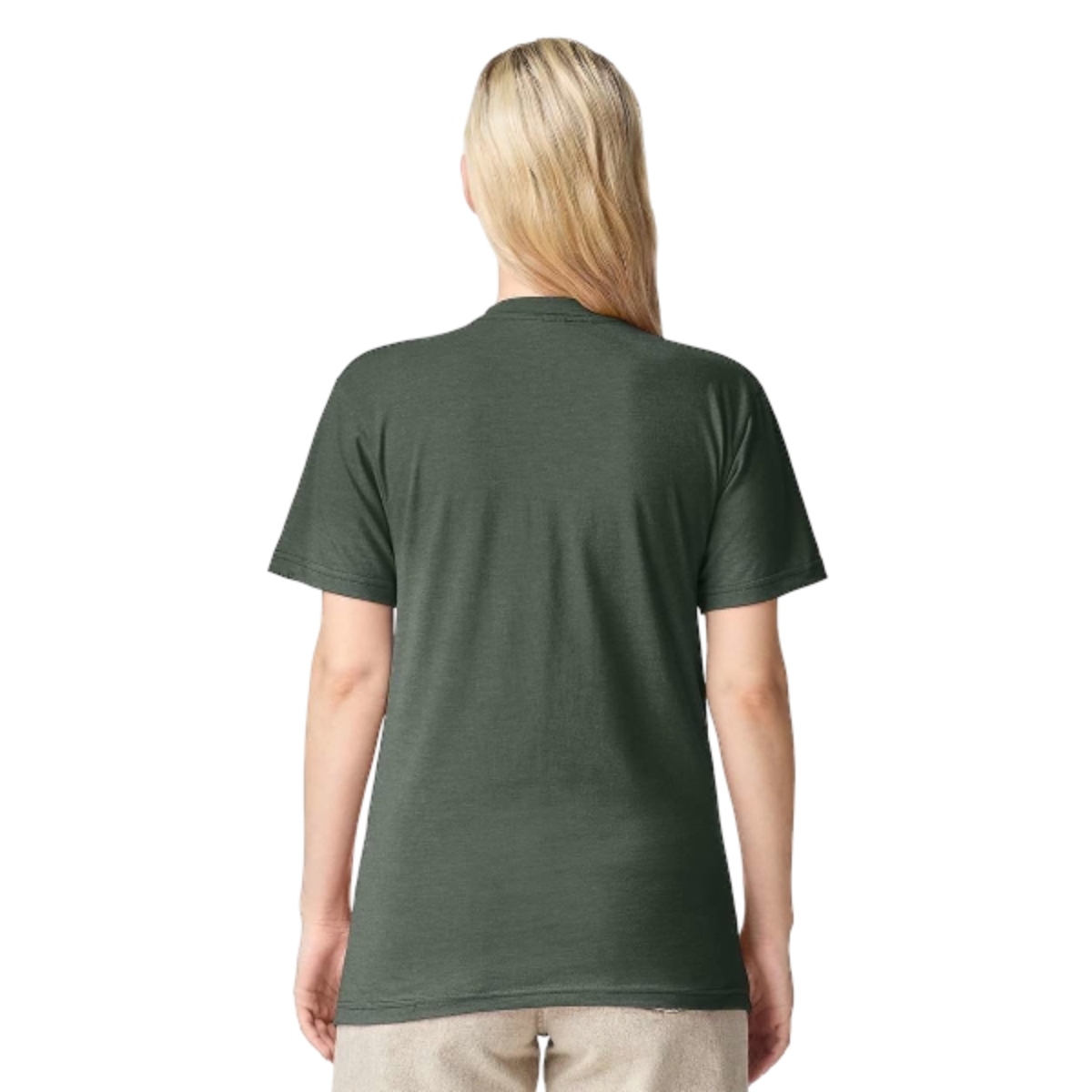 Heather forest  short-sleeve T-shirt with a soft heathered finish, classic crew neckline, and lightweight cotton-blend fabric in a modern everyday fit.