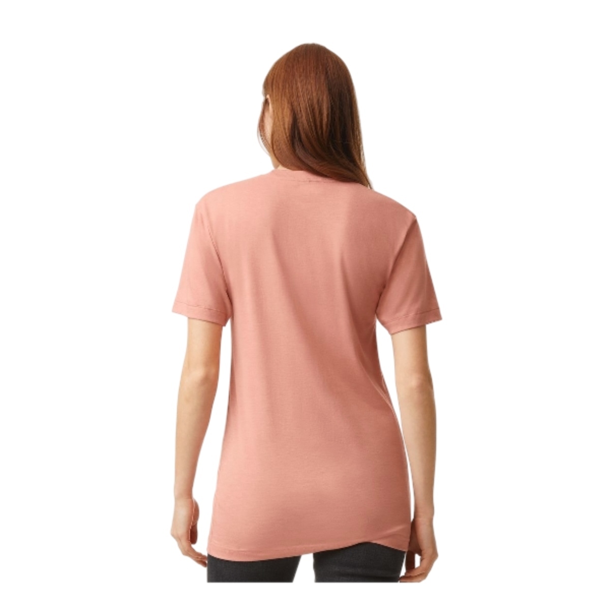 Tri coral short-sleeve triblend T-shirt with a soft heathered finish, relaxed fit, lightweight fabric, and classic crew neckline.