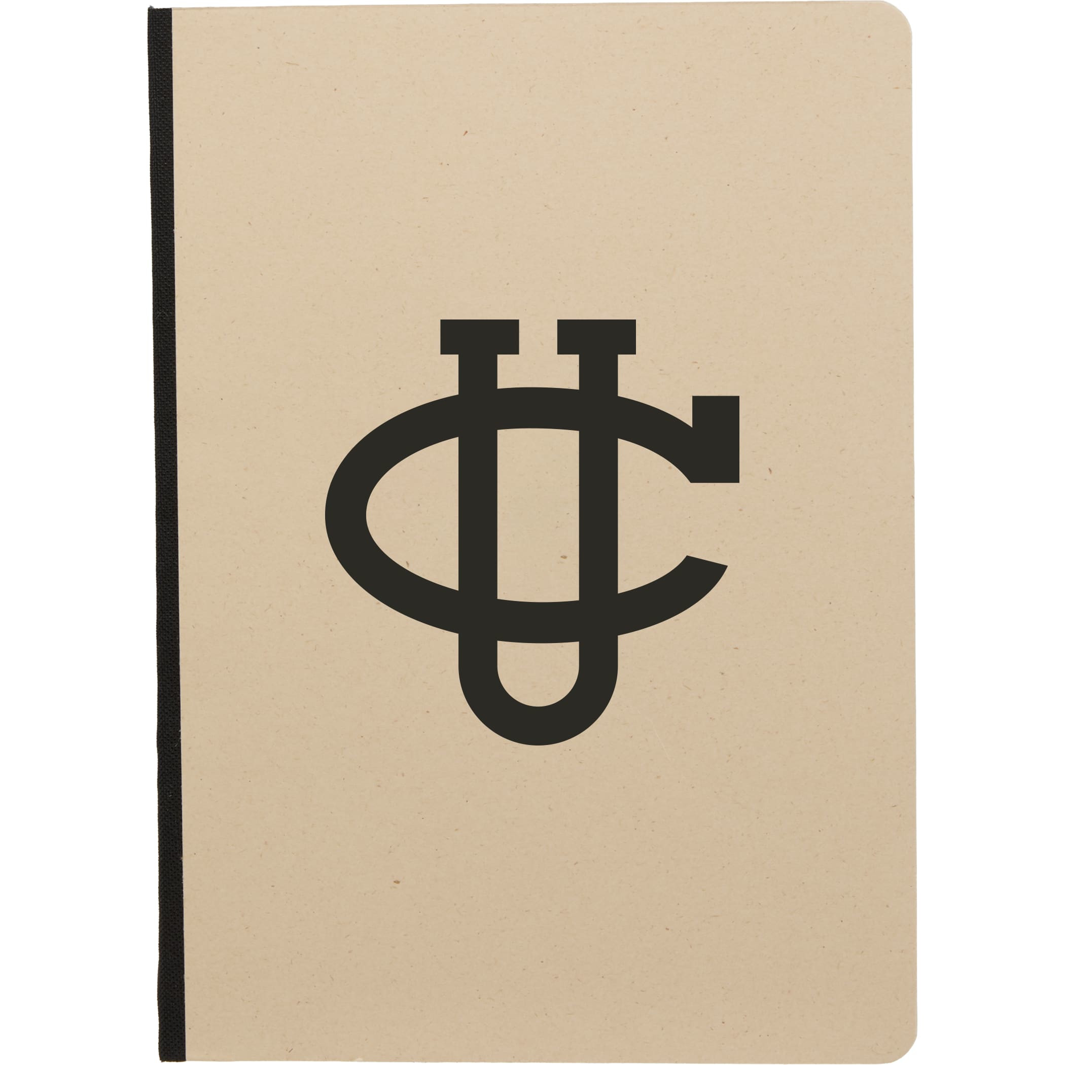 Black 5" x 7" Sugarcane Paper Meeting Notebook with soft sugarcane pulp cover and sugarcane-derived lined pages, compact lightweight design for note-taking, journaling, meeting notes, and everyday organization.