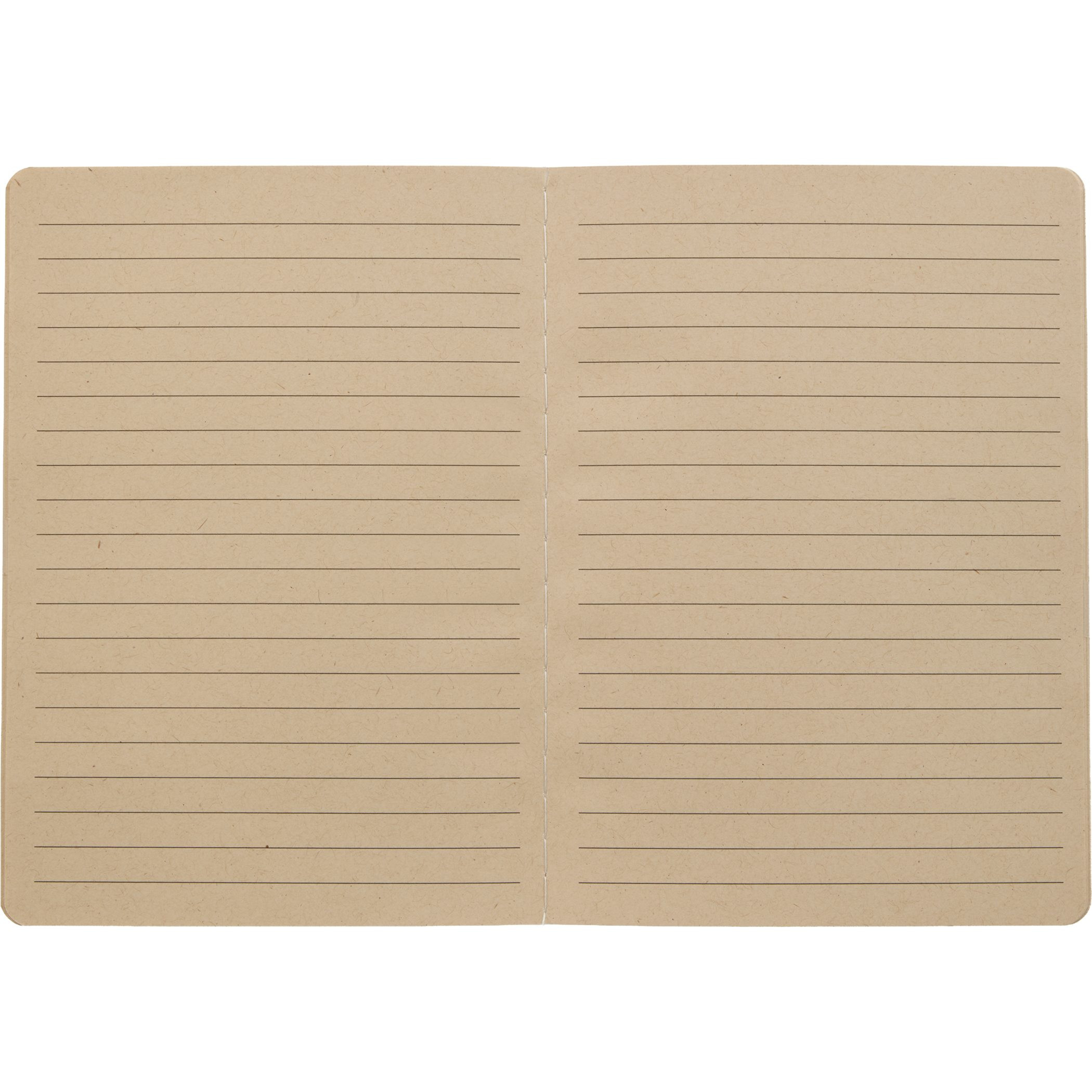 Inside of Black 5" x 7" Sugarcane Paper Meeting Notebook, 72 lined sheets Sugarcane-derived paper reduces use of virgin tree pulp, compact lightweight design for note-taking, journaling, meeting notes, and everyday organization.