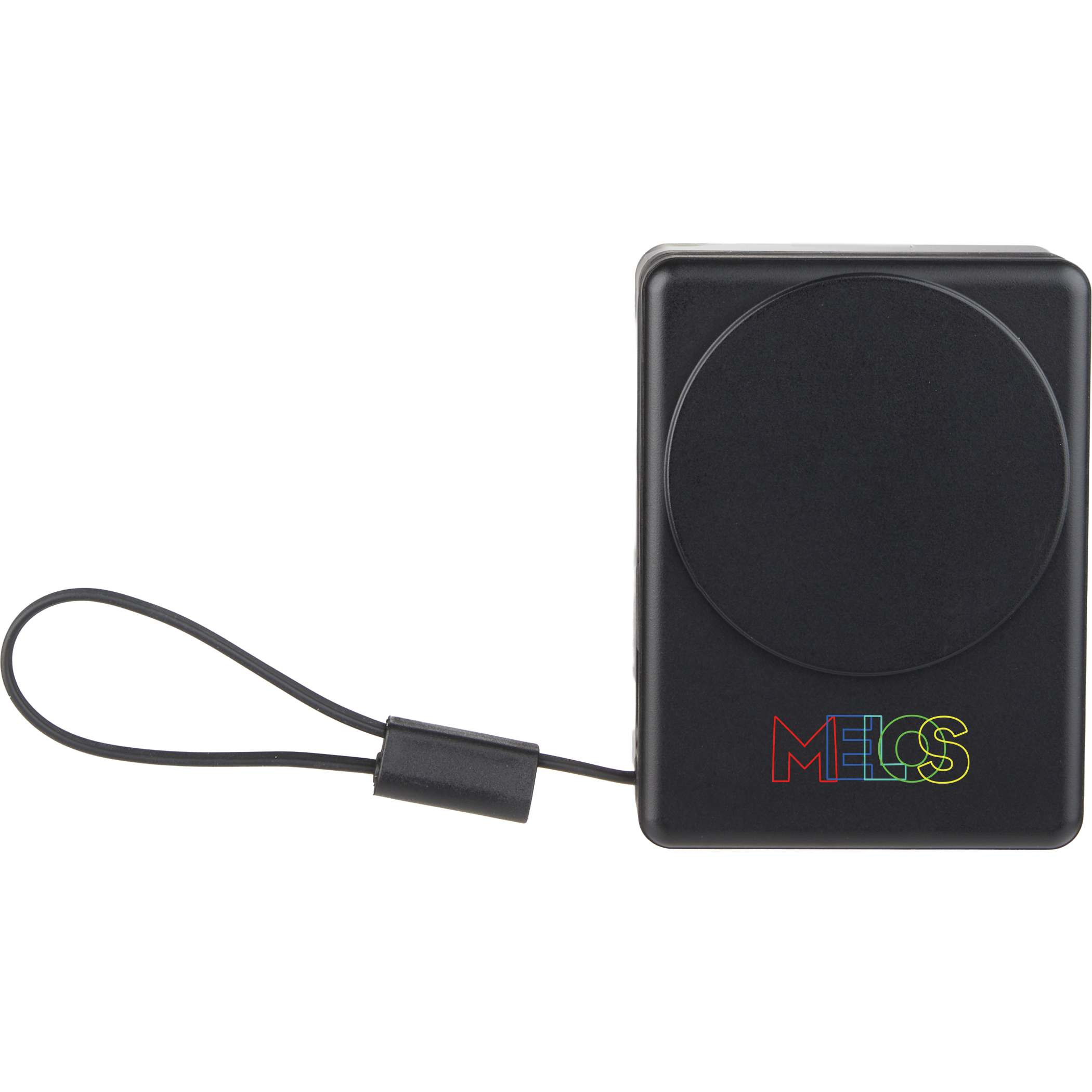 Black MagClick 5000 mAh 15W Power Bank with Wall Charger in black with compact rectangular design, magnetic alignment surface, and integrated wall plug, designed for wireless-compatible device charging and portable power use at home, work, or travel.