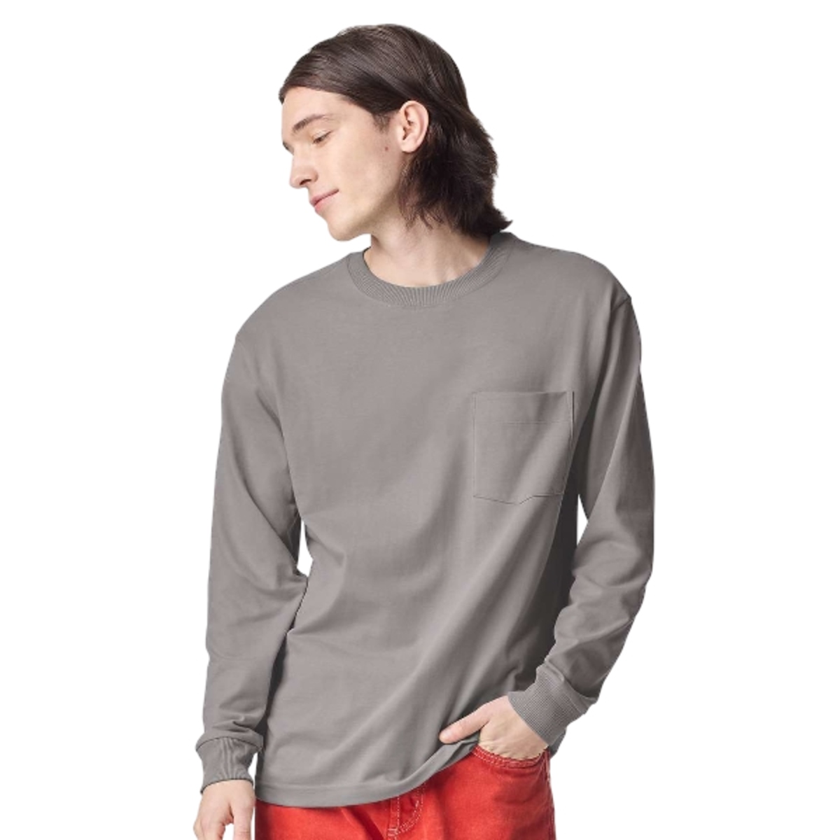 American Apparel Unisex Super Heavyweight Long Sleeve Pocket T-Shirt Product Image