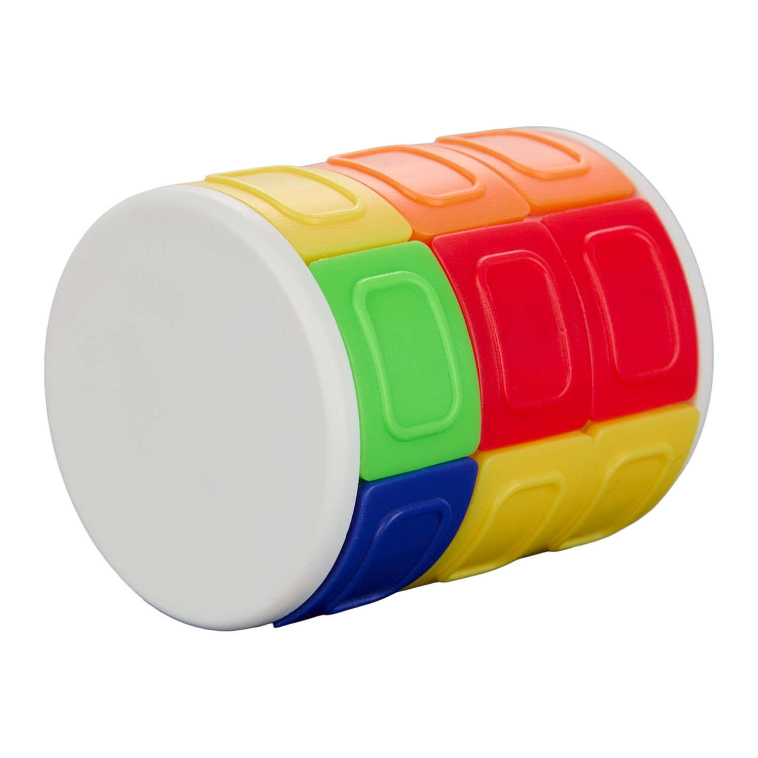 Multi-colored twist-and-slide puzzle toy with circular design for interactive brain teaser play and stress relief.