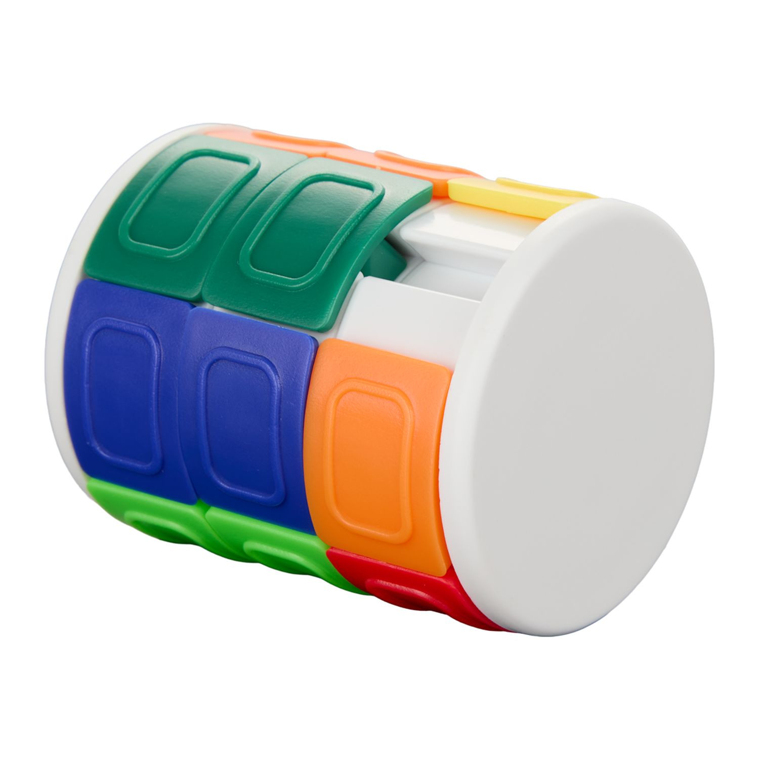 Multi-colored twist-and-slide puzzle toy with circular design for interactive brain teaser play and stress relief.