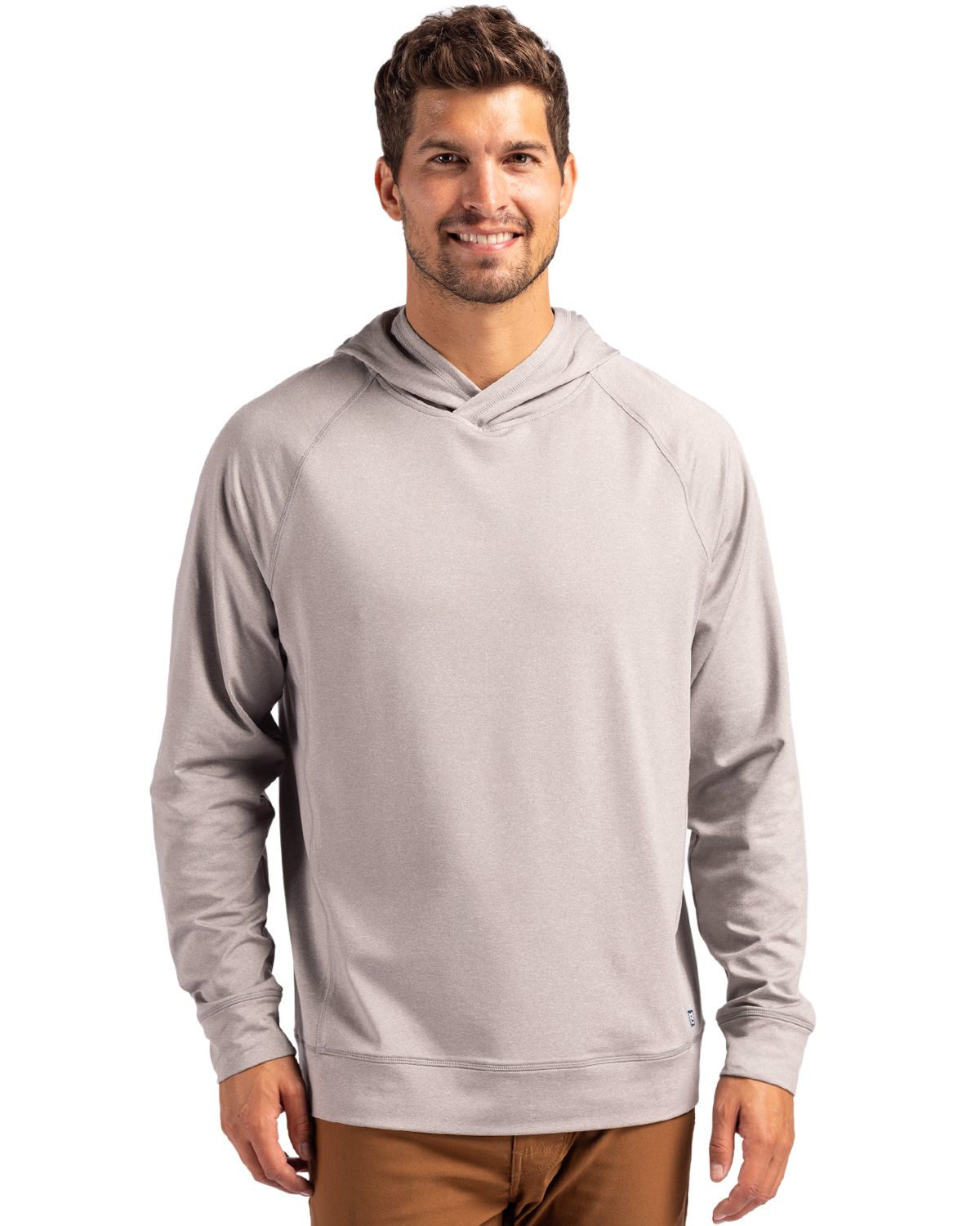Cutter & Buck Men's Adapt Eco Knit Recycled Heathered Hooded Pullover Product Image