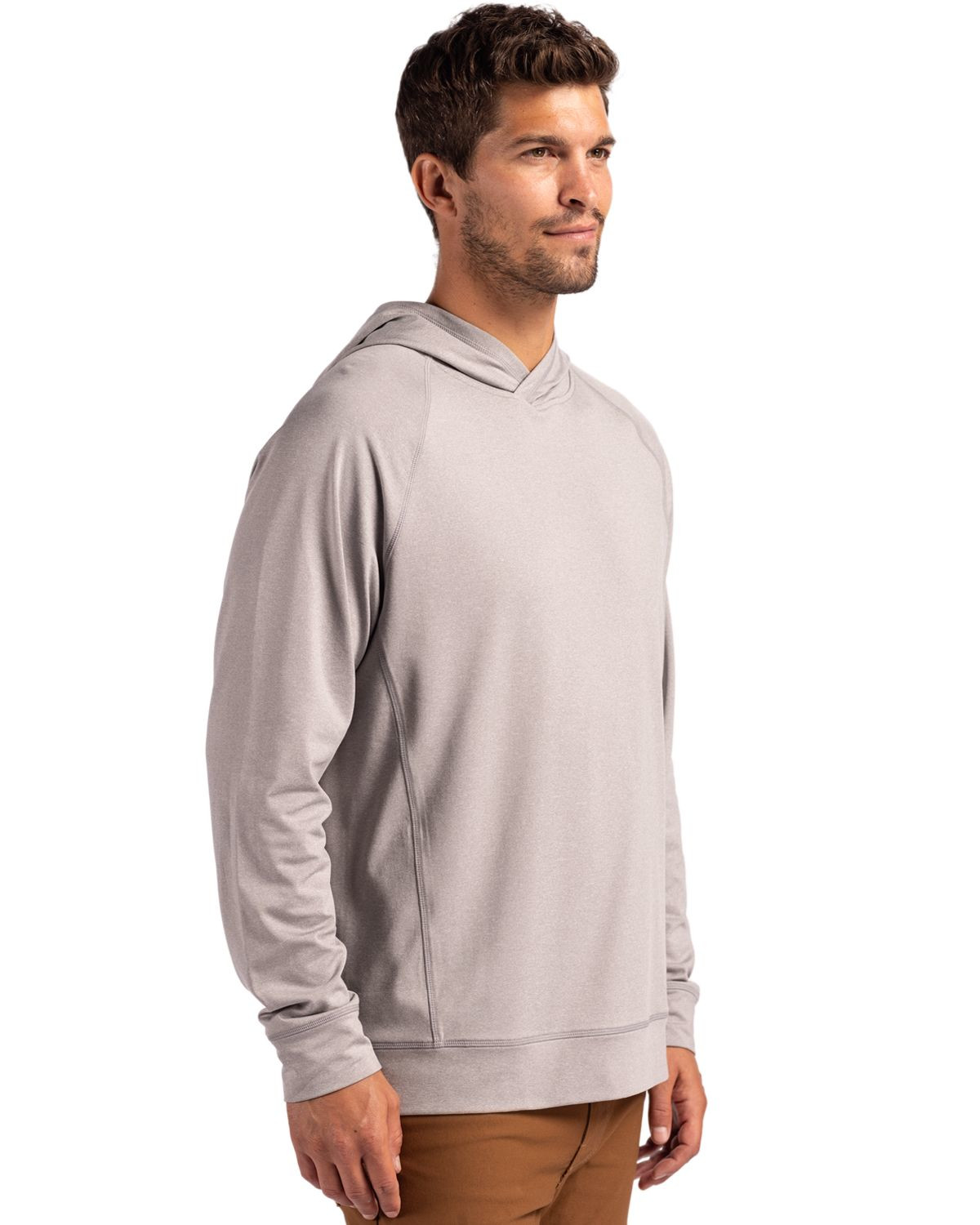 Cutter & Buck Men's Adapt Eco Knit Recycled Heathered Hooded Pullover Product Image