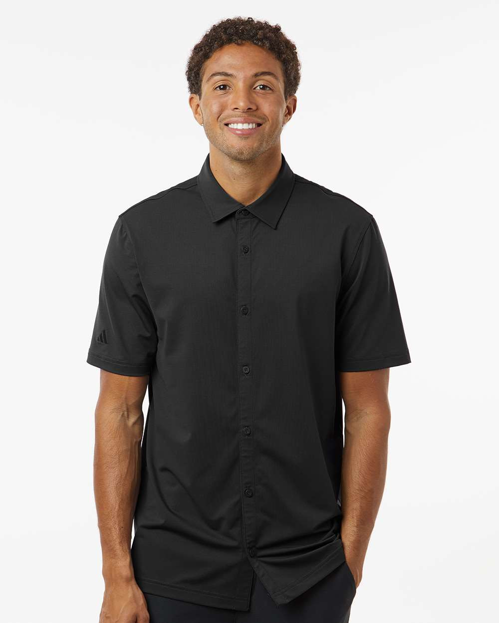 adidas Button Down Short Sleeve Shirt Product Image