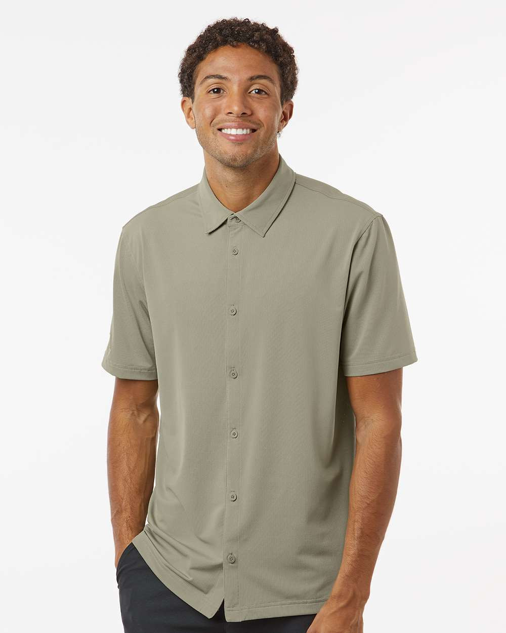 adidas Button Down Short Sleeve Shirt Product Image