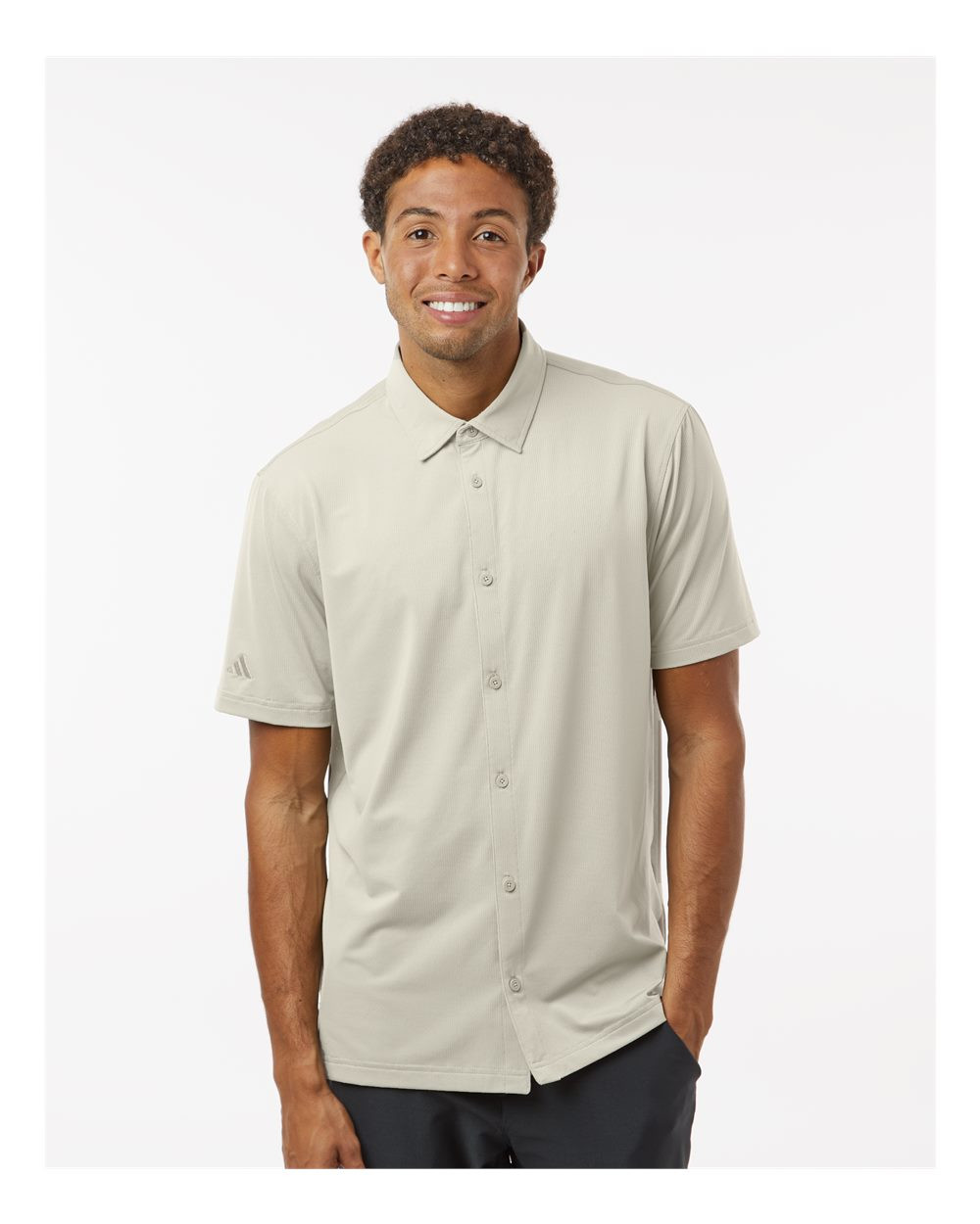adidas Button Down Short Sleeve Shirt Product Image