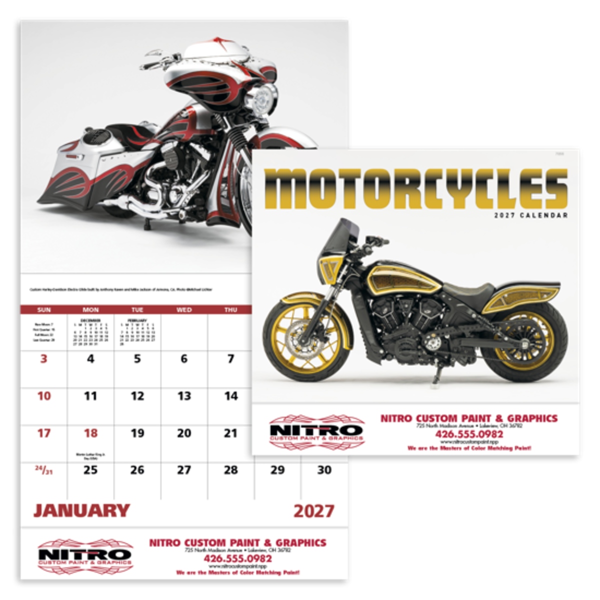 Motorcycles Stapled Calendar Product Image