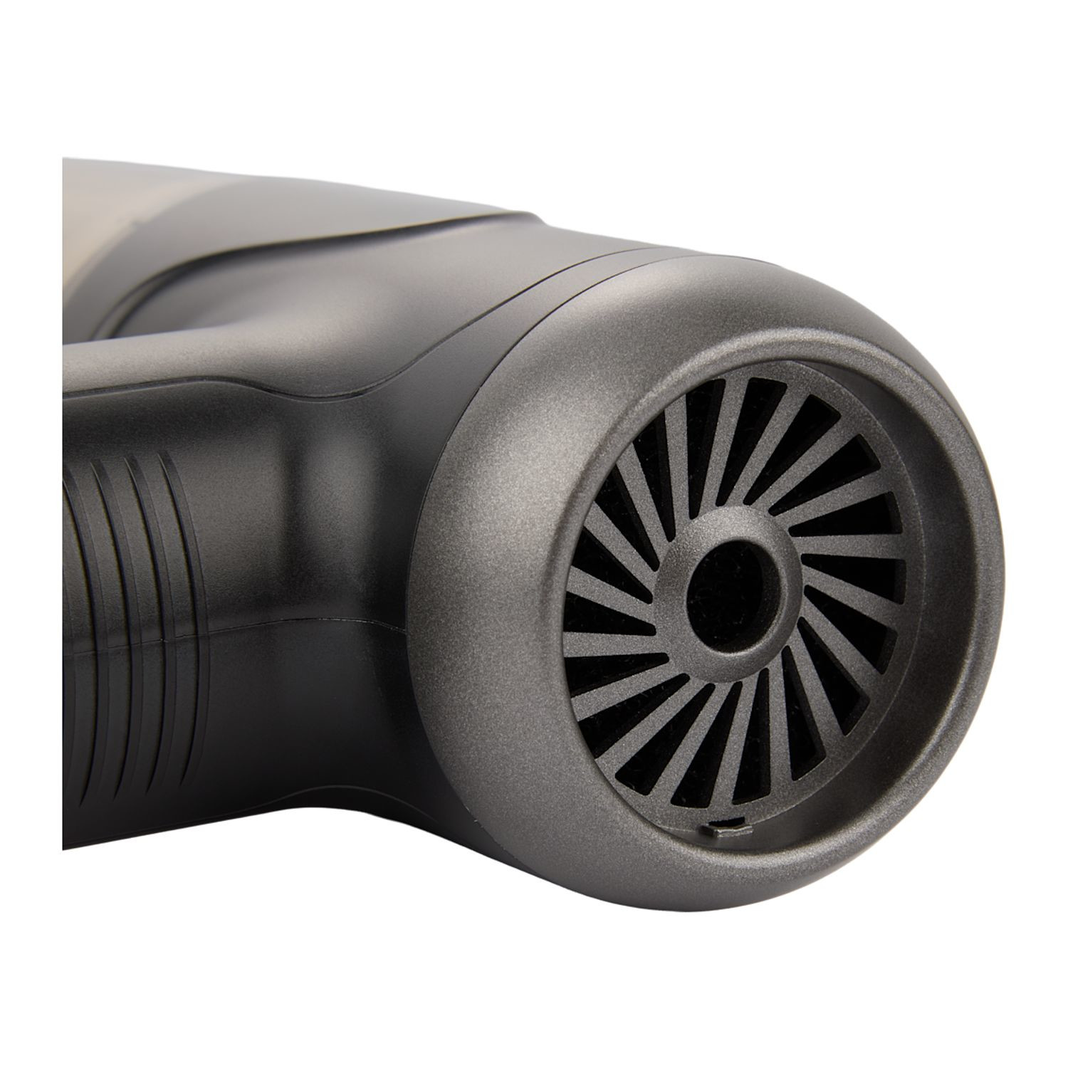 Black handheld rechargeable vacuum and air duster with multiple cleaning attachments, cordless design, and compact portable construction.