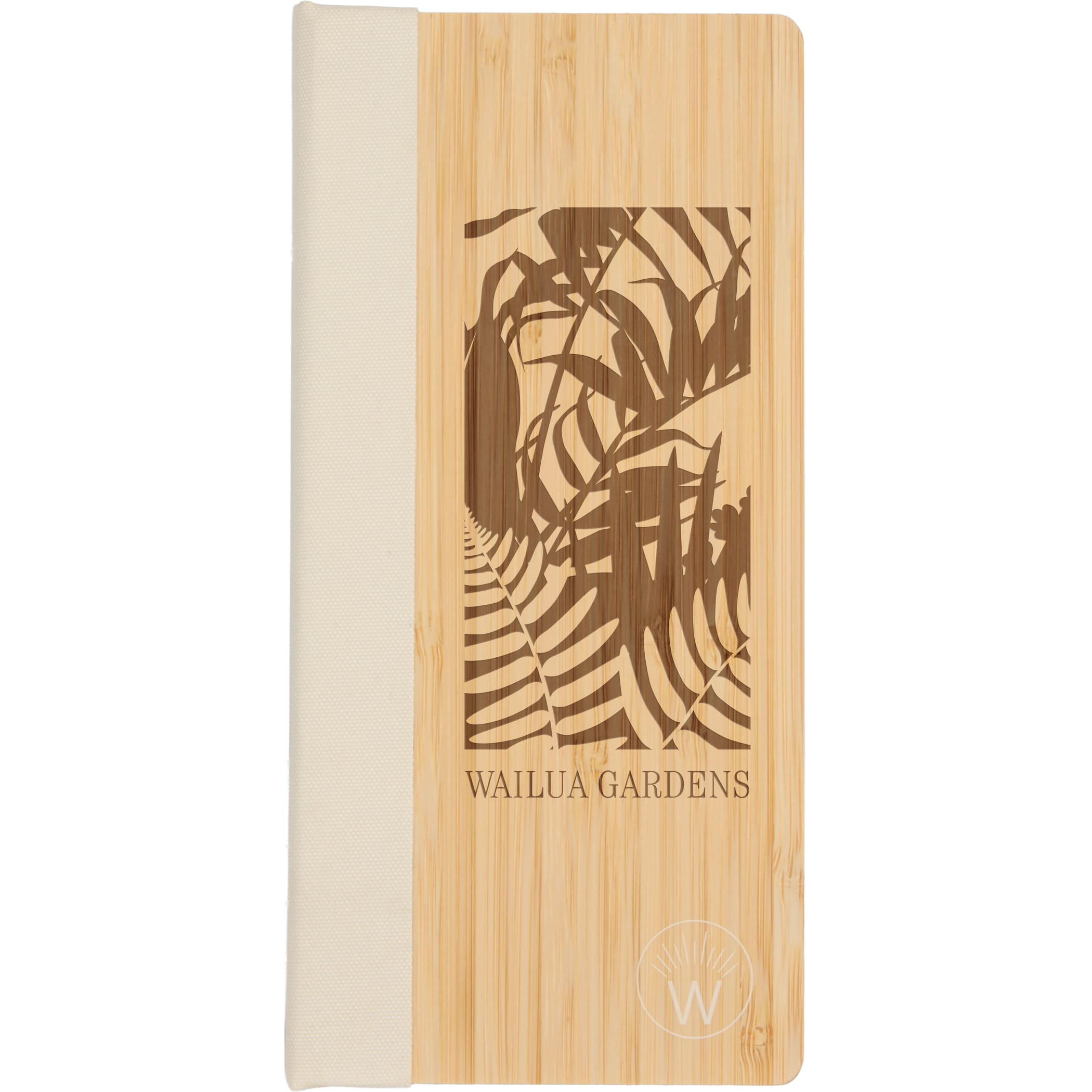 Wellable™ FSC® 100% Bamboo Sticky Note Pad with natural bamboo cover, includes habit tracker, lined notepad, and five colored sticky flags