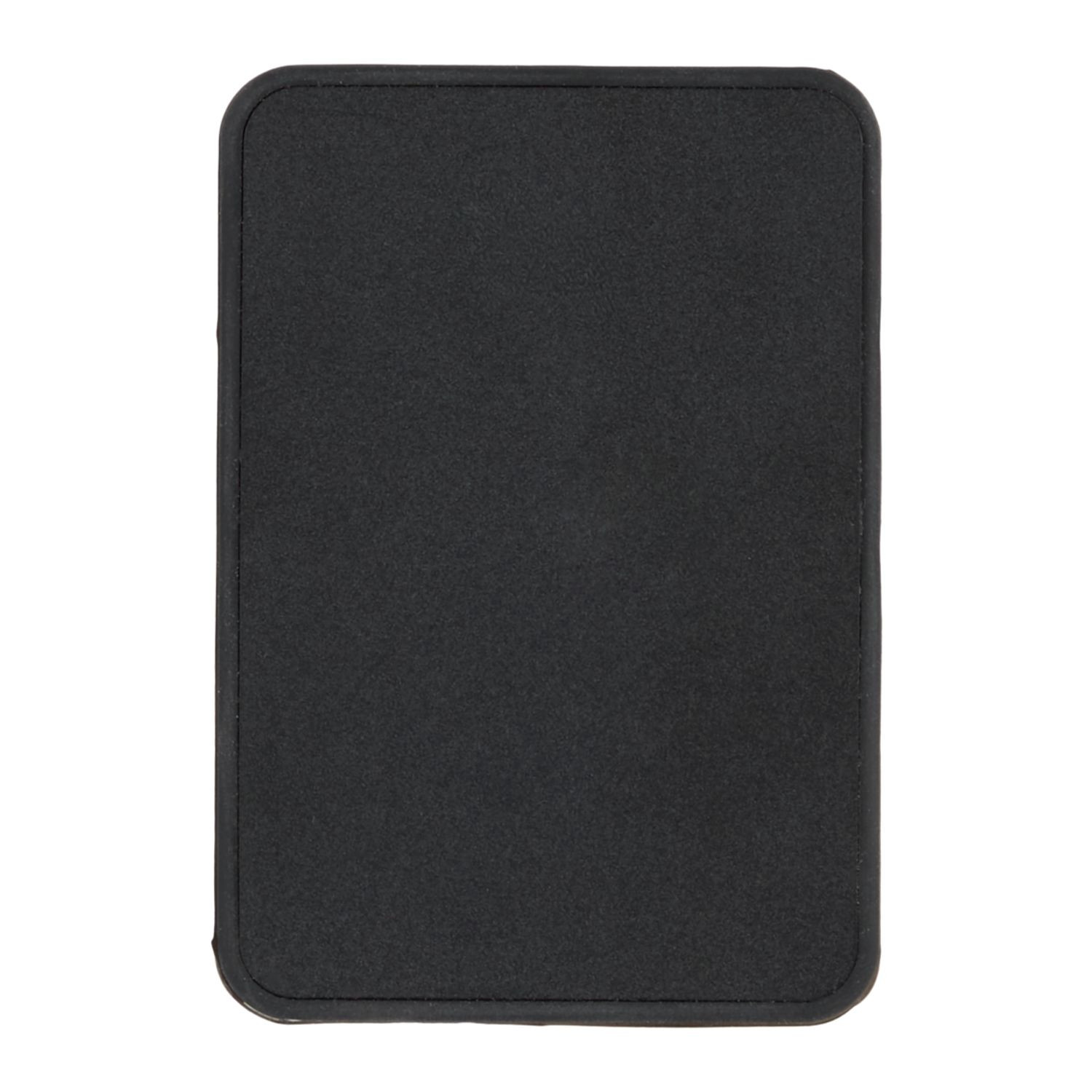 Black silicone suction and magnetic phone mount designed for hands-free device use on mirrors, gym equipment, or metal surfaces.