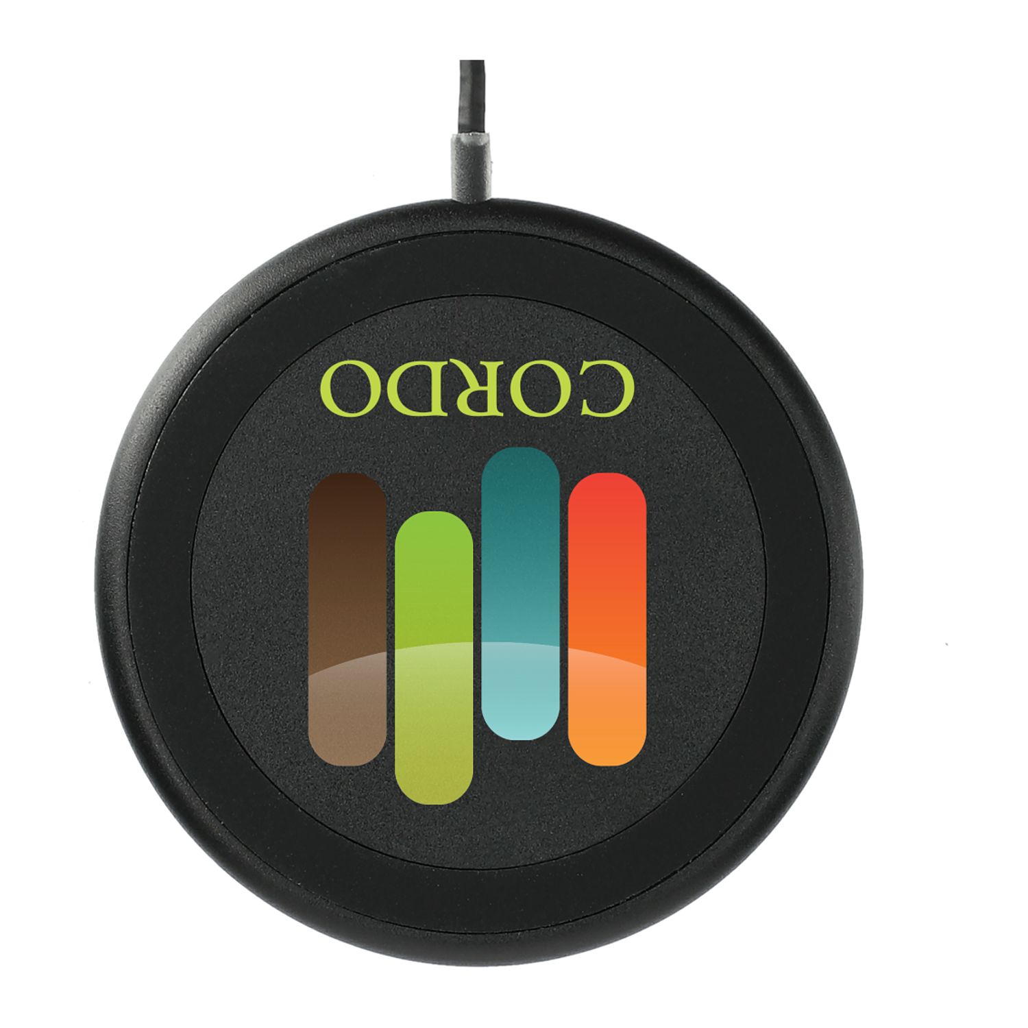MagClick® Fast Wireless Charging Pad in black with custom logo