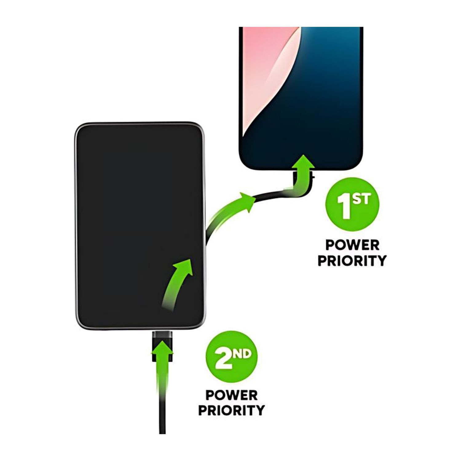Black compact mophie portable power bank with integrated USB-C braided cable, soft-touch finish, aluminum frame, and fast-charging capability for mobile devices.