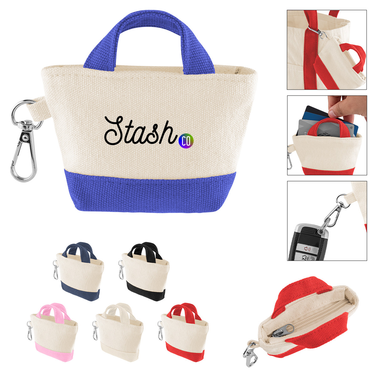 12 oz. Recycled Cotton Mini Tote Bag Charm Product Image