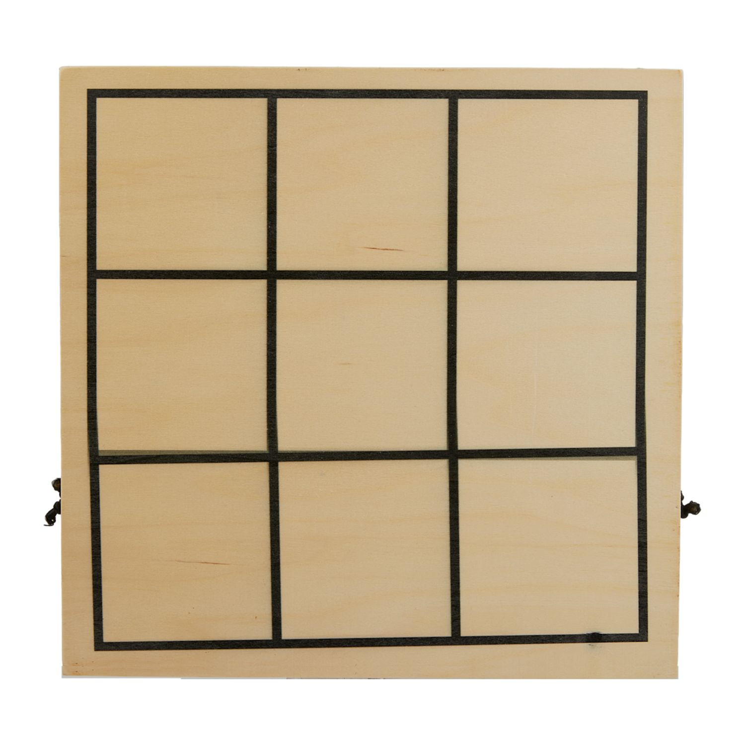 Natural wood foldable tabletop game set featuring chess, checkers, tic-tac-toe, and sling puck with organized storage compartments and secure metal clasp.