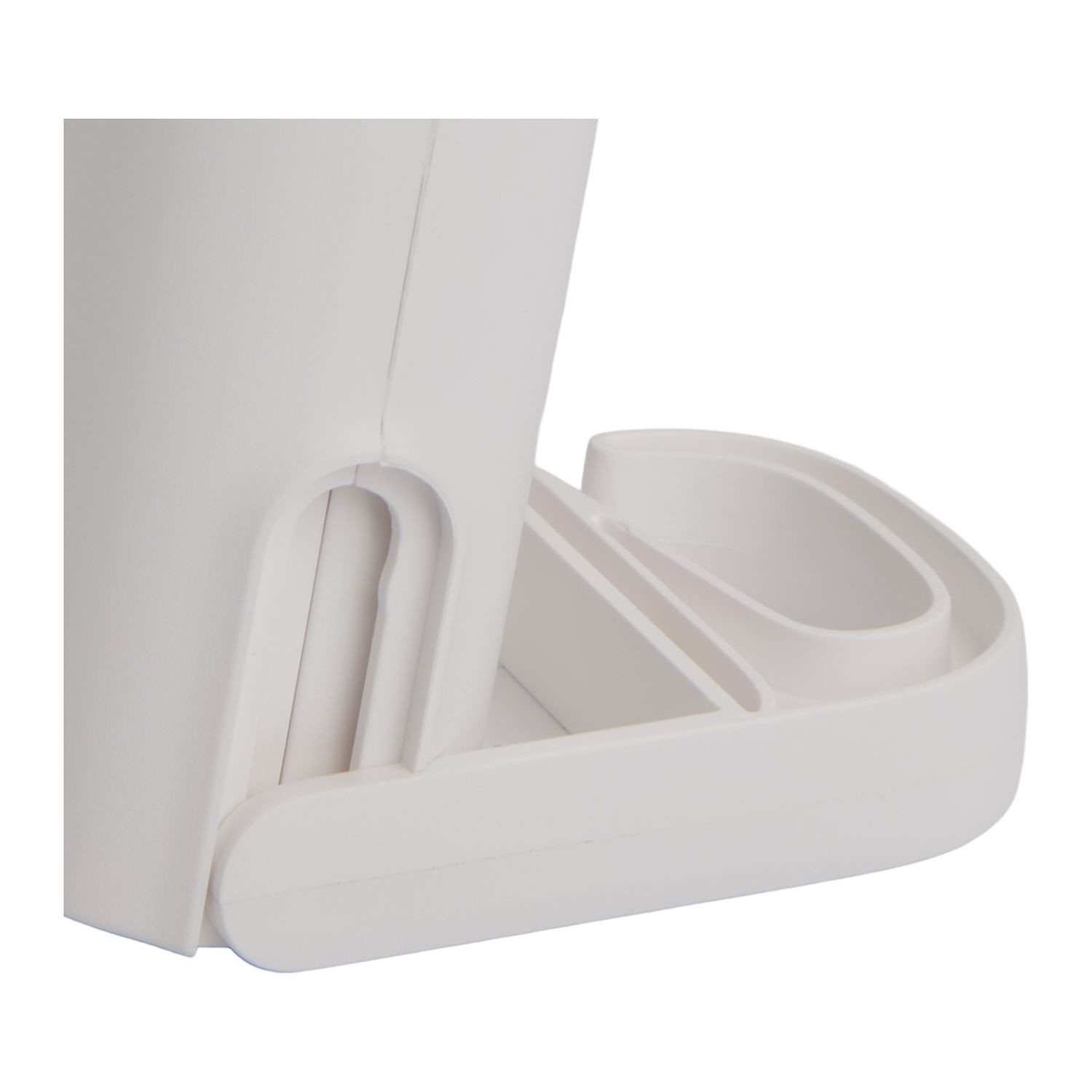 White portable cooling fan with built-in 2,000 mAh power bank, compact ABS design, Type-C charging port, and ergonomic handheld structure for travel and outdoor use.