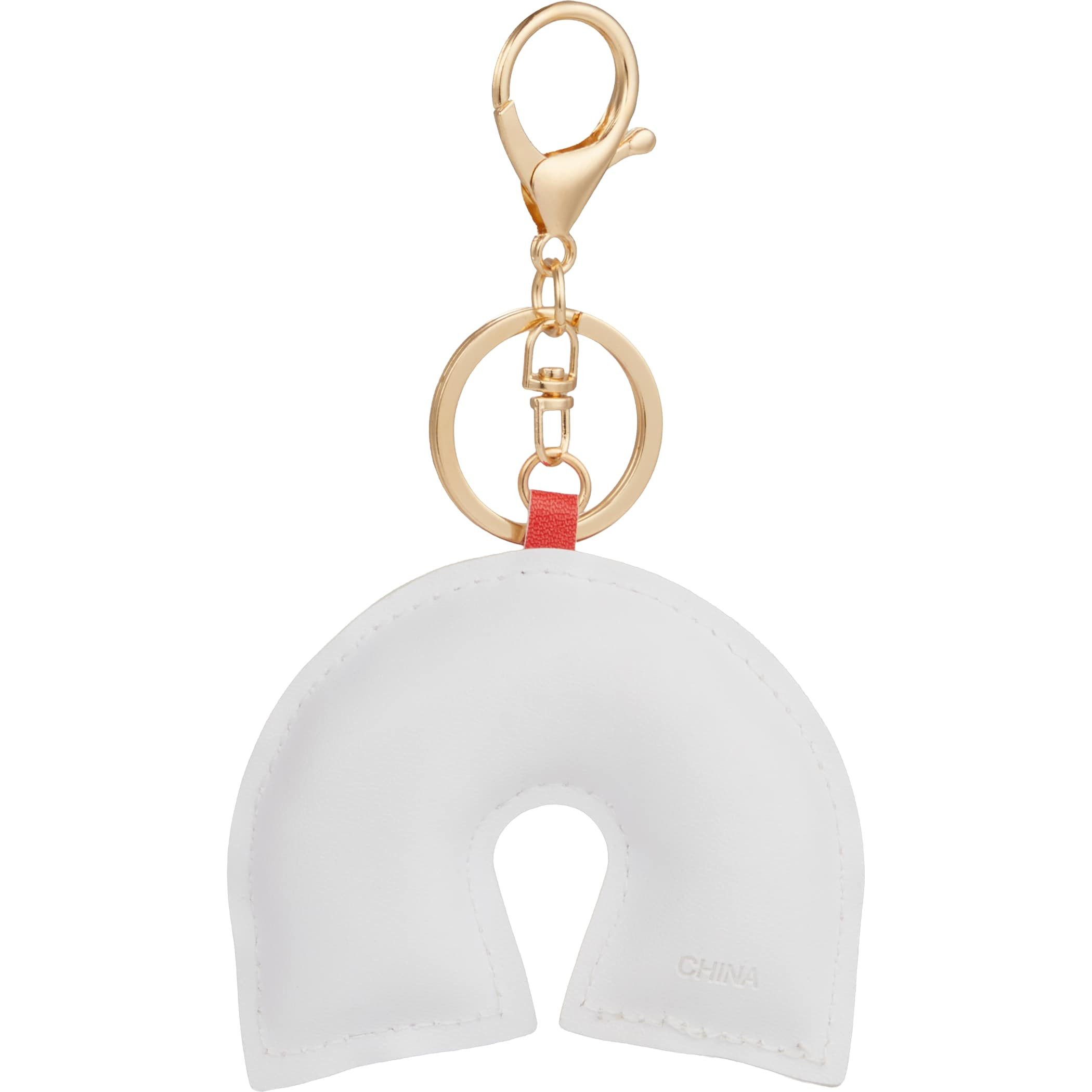 Rainbow Leather Keychain featuring a multicolor rainbow-striped PVC leather strap with a silver-tone split key ring and lobster clip, designed for securely holding keys and attaching to bags, backpacks, or accessories.
