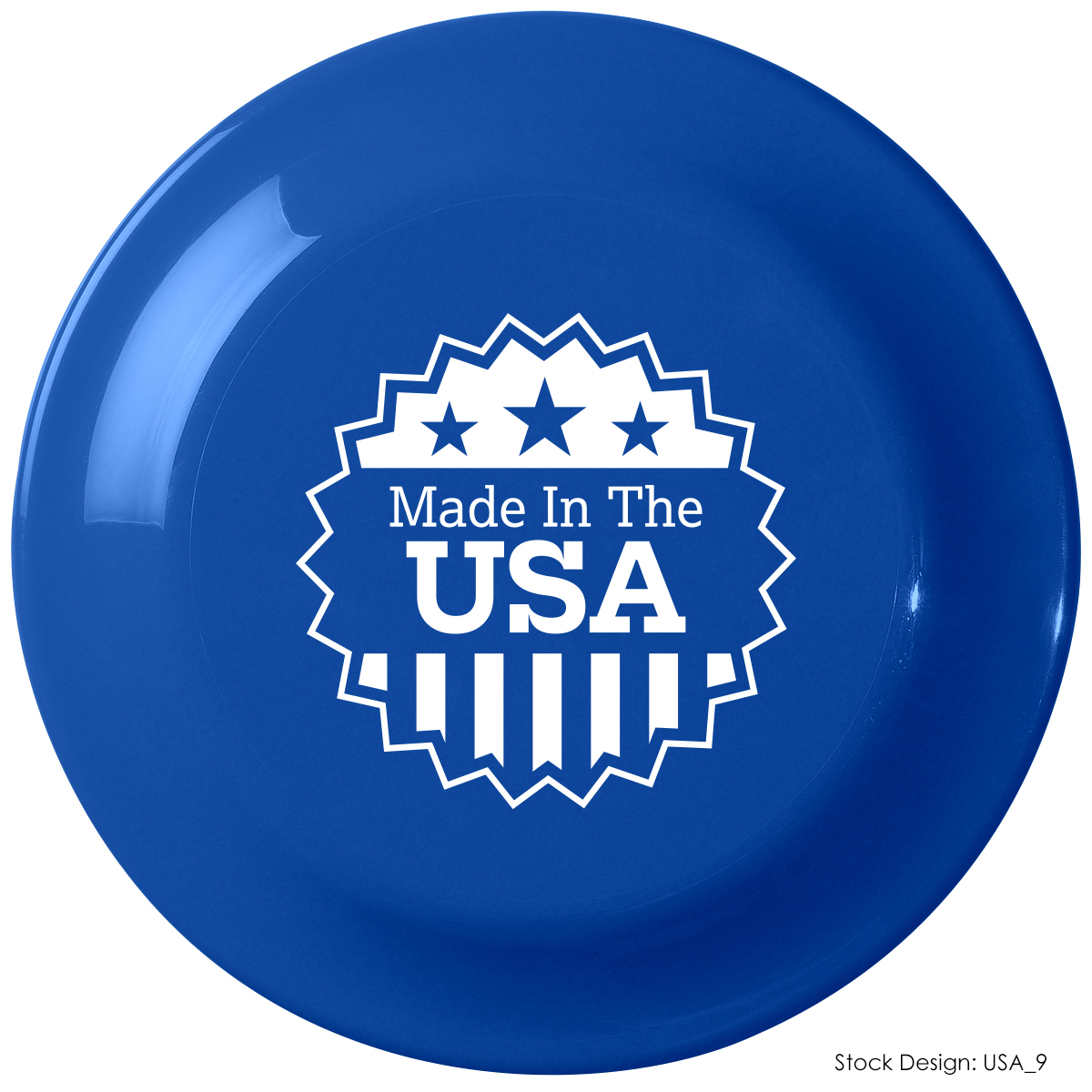 Made In The USA Large Discus large round polypropylene flying disc with a smooth rim designed for outdoor recreational play, group activities, and promotional events.