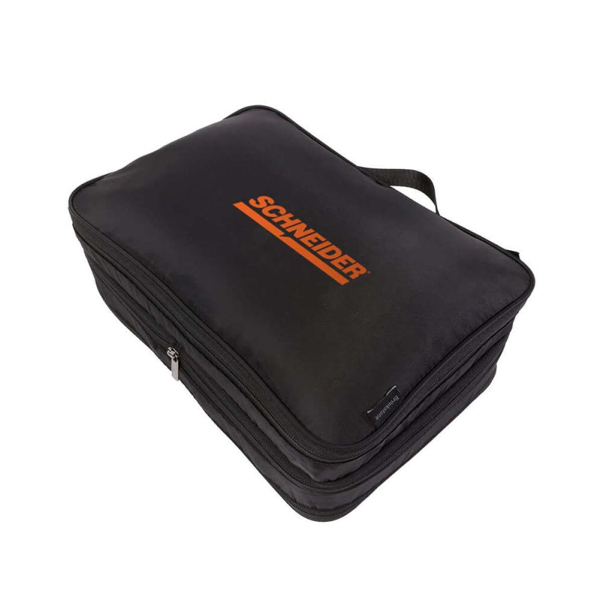 Brookstone 2-Pack XL compression packing cubes in black with double-sided zippered compartments, expandable compression design, and rectangular travel organizers for storing and compressing clothing in luggage.