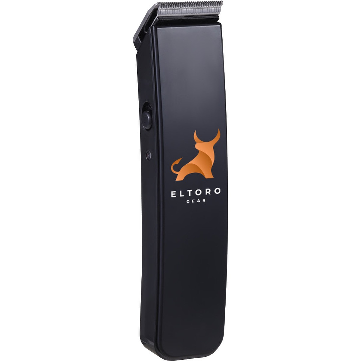 Black Brookstone SKR07 cordless hair trimmer featuring a compact handheld design with stainless steel foil cutting heads, rechargeable battery, charging base dock, and ergonomic body for wet or dry personal grooming use.