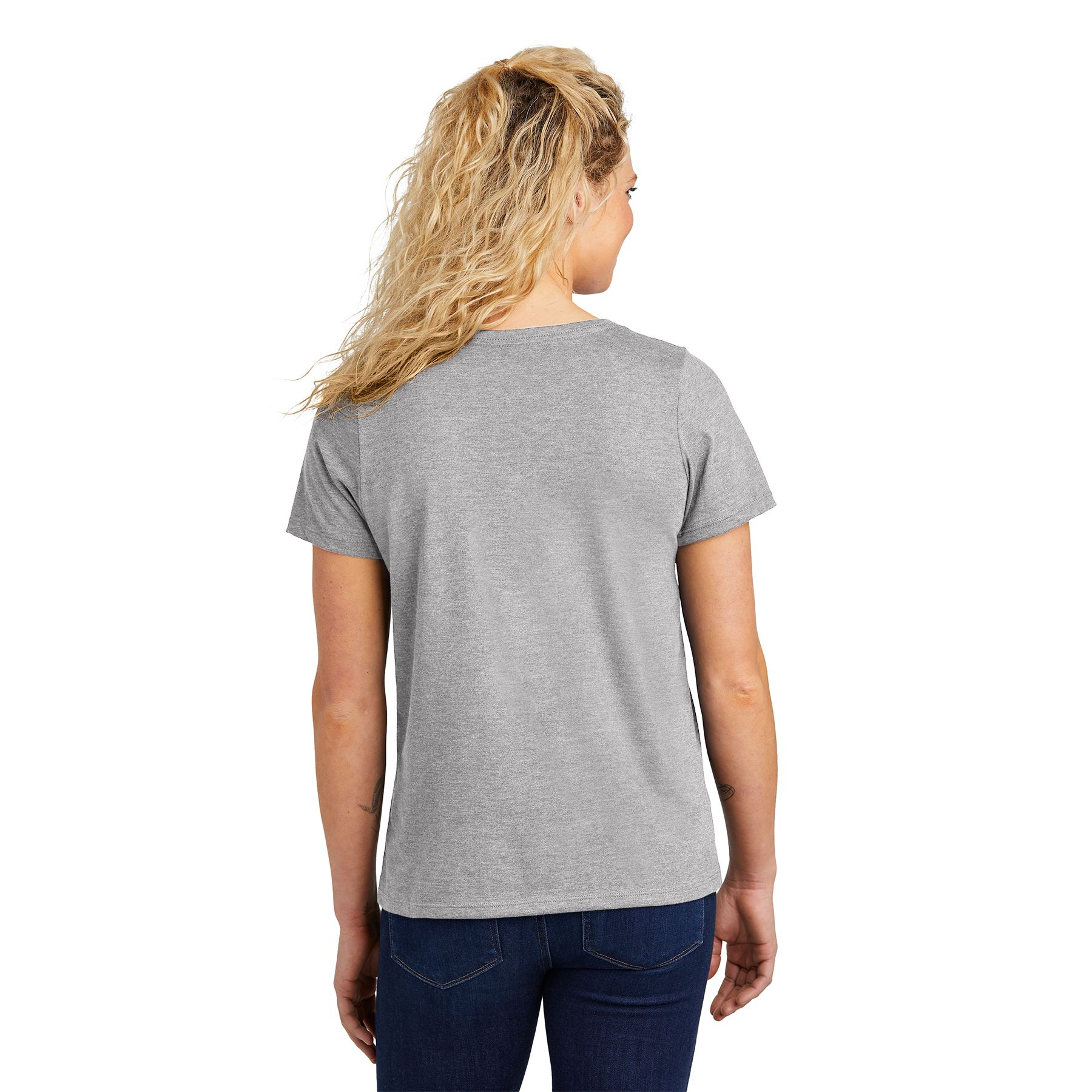 Athletic Heather heavyweight short-sleeve t-shirt made from a ring-spun cotton and polyester blend with a rib knit neck and durable everyday construction.