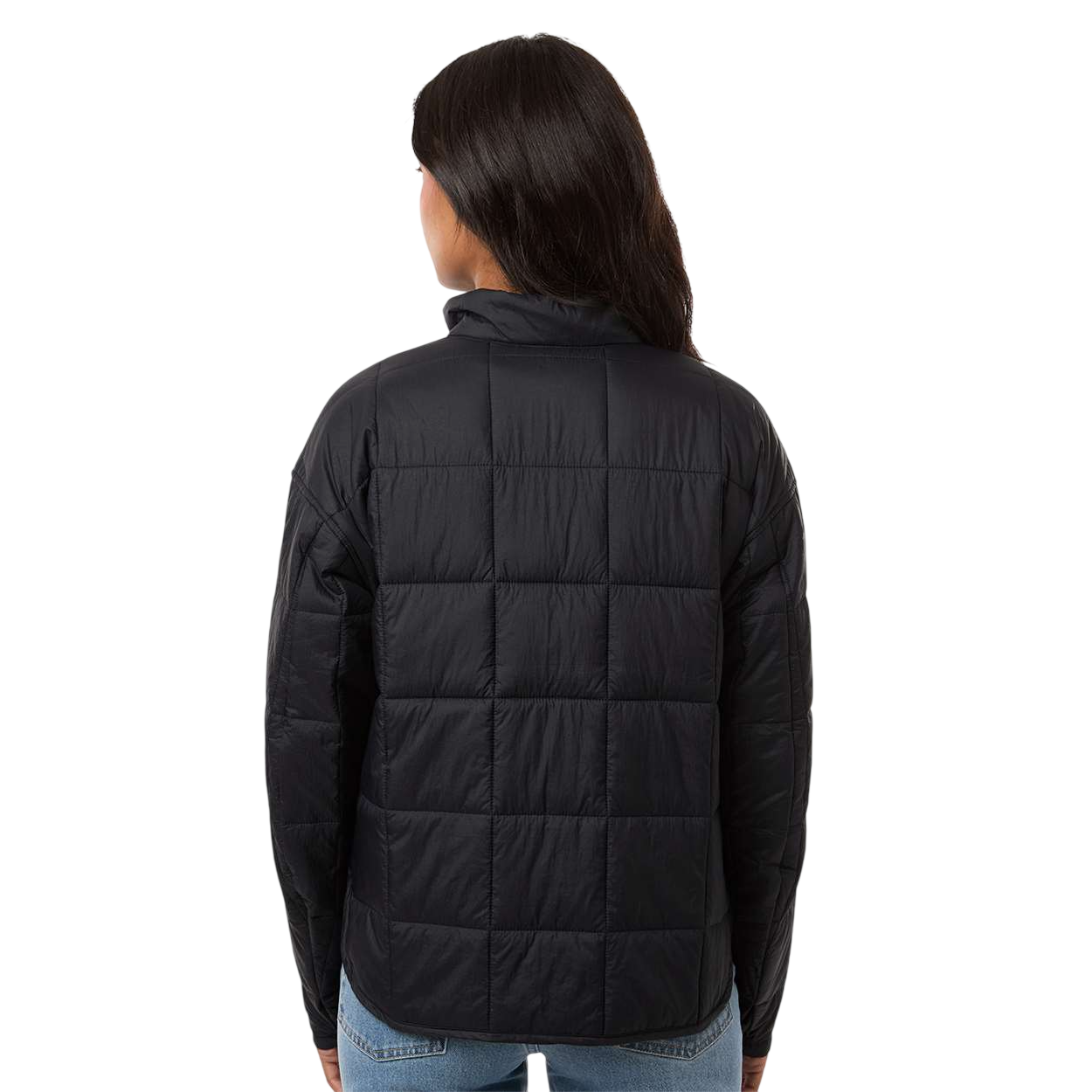 Black Columbia Sienna Hill Jacket, featuring a quilted insulated design with a full-zip front, stand collar, and side pockets for everyday wear and cold-weather layering.