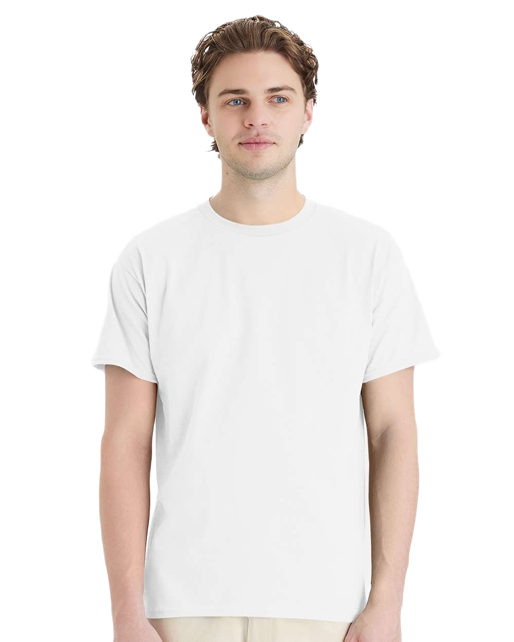 Unisex classic cotton crew neck T-shirt made from soft pre-shrunk jersey fabric with short sleeves and a clean, durable everyday casual fit.