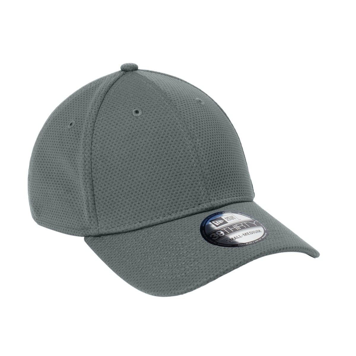 Charcoal New Era® Tech Mesh Cap, featuring a structured mid-profile design with breathable mesh panels, a curved visor, and moisture-wicking performance fabric for athletic activities and everyday wear.