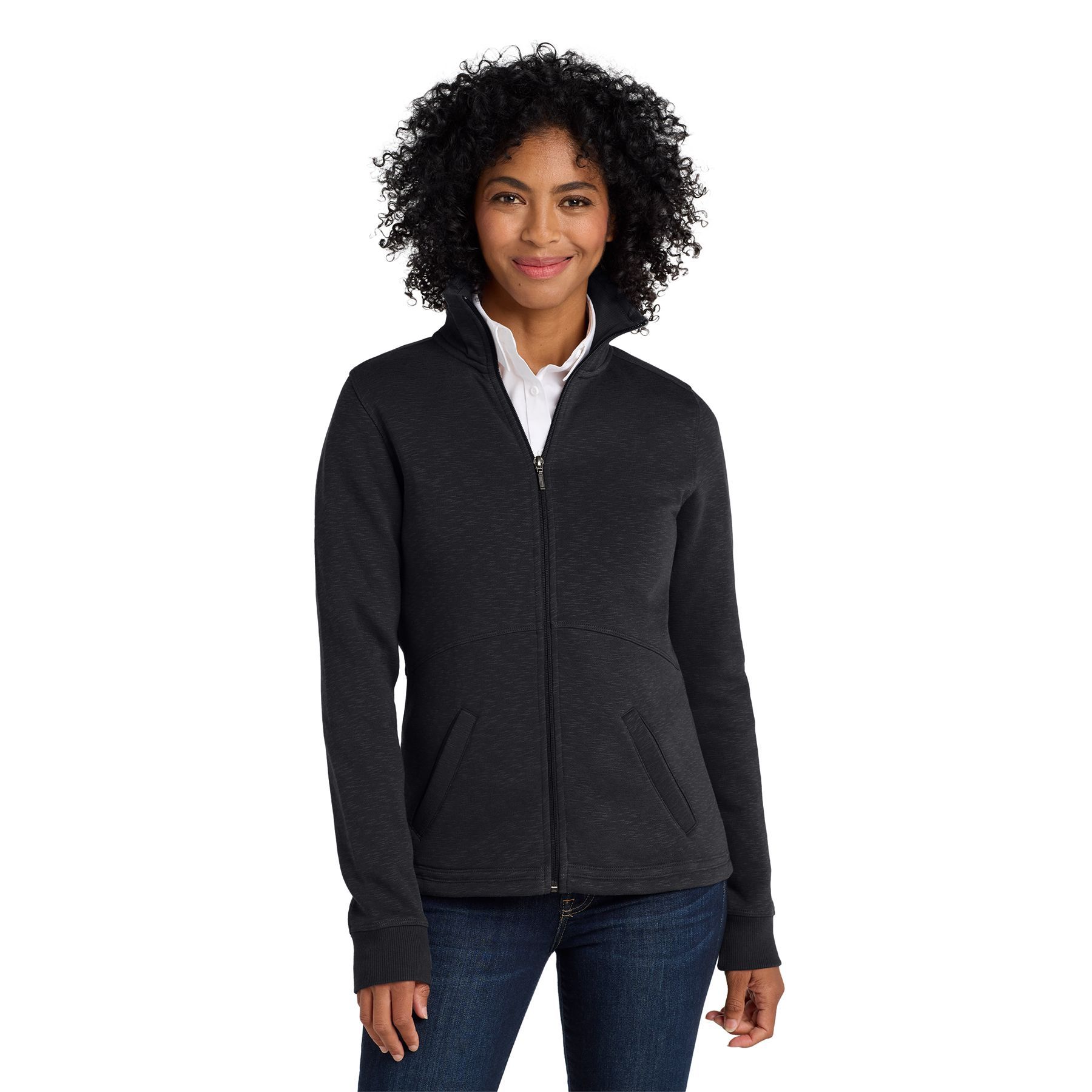 Port Authority Women's Slub Fleece Full-Zip Jacket Product Image